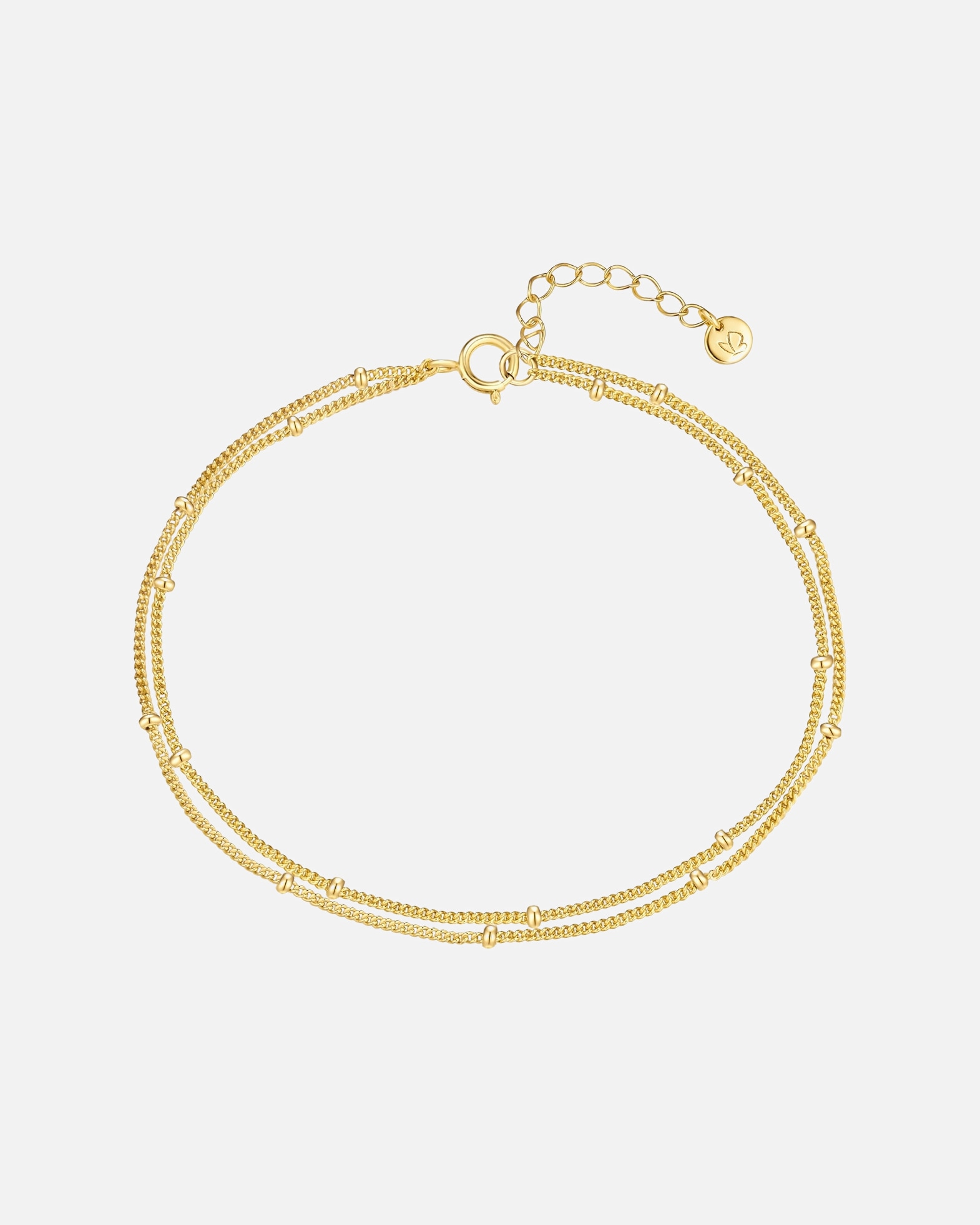 Armband für Weiblich Armband aus Sterling Silber in gelbgold 17,0 cm Basislänge + 3,0 cm Verlängerung