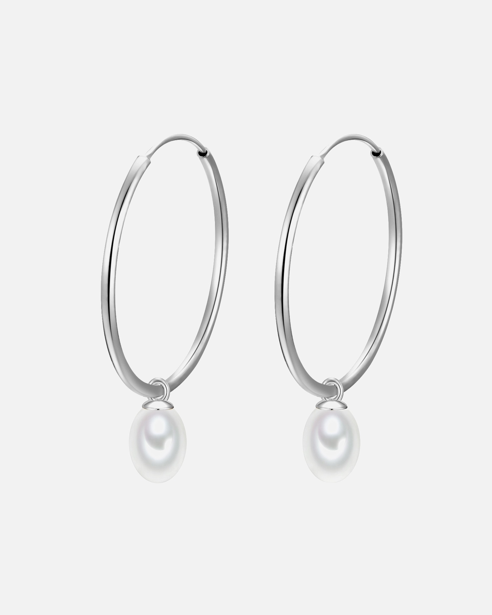 Créoles for FemmeCréoles en argent Argent sterling Perle de culture d'eau douce en Argent39,0 mm