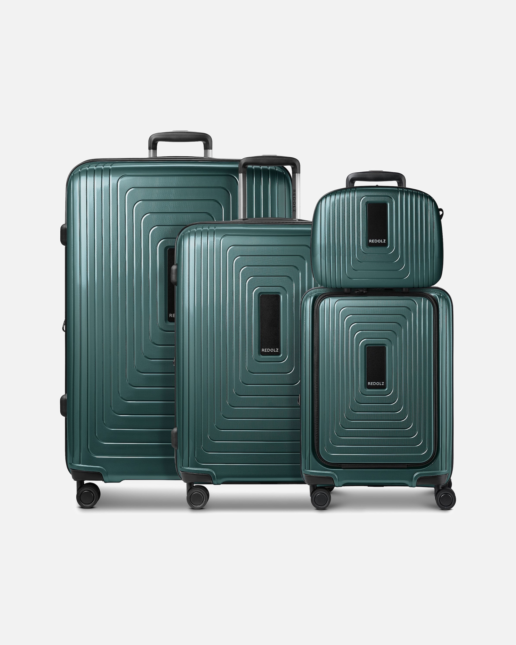 Valise for HommeEssentials14 Set de valises à 4 roulettes Beautycase 4pcs avec soufflet extensible Laptopfachpearl-green metallic