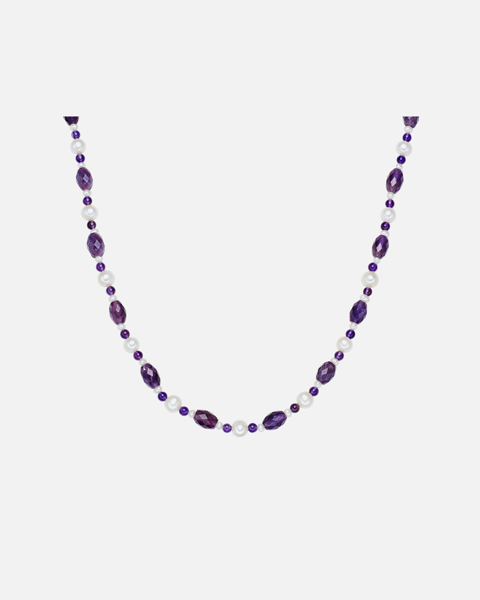 Collier for FemmeCollier de perles Perle de culture d'eau douce Améthyste Perle de culture d'eau douce en Blanc45,0 cm Basiskette + 5,0 cm Verlängerung