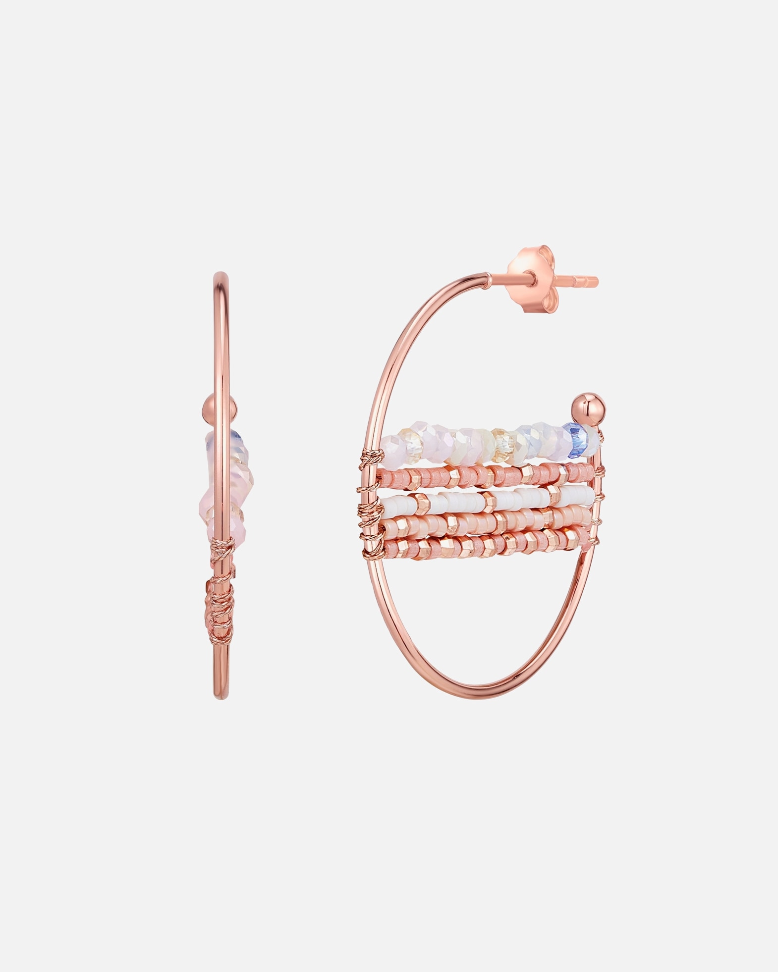 Boucle d'oreilles for FemmeYokoamiiBoucles d´oreilles en Laiton en Or rose35,6 mm