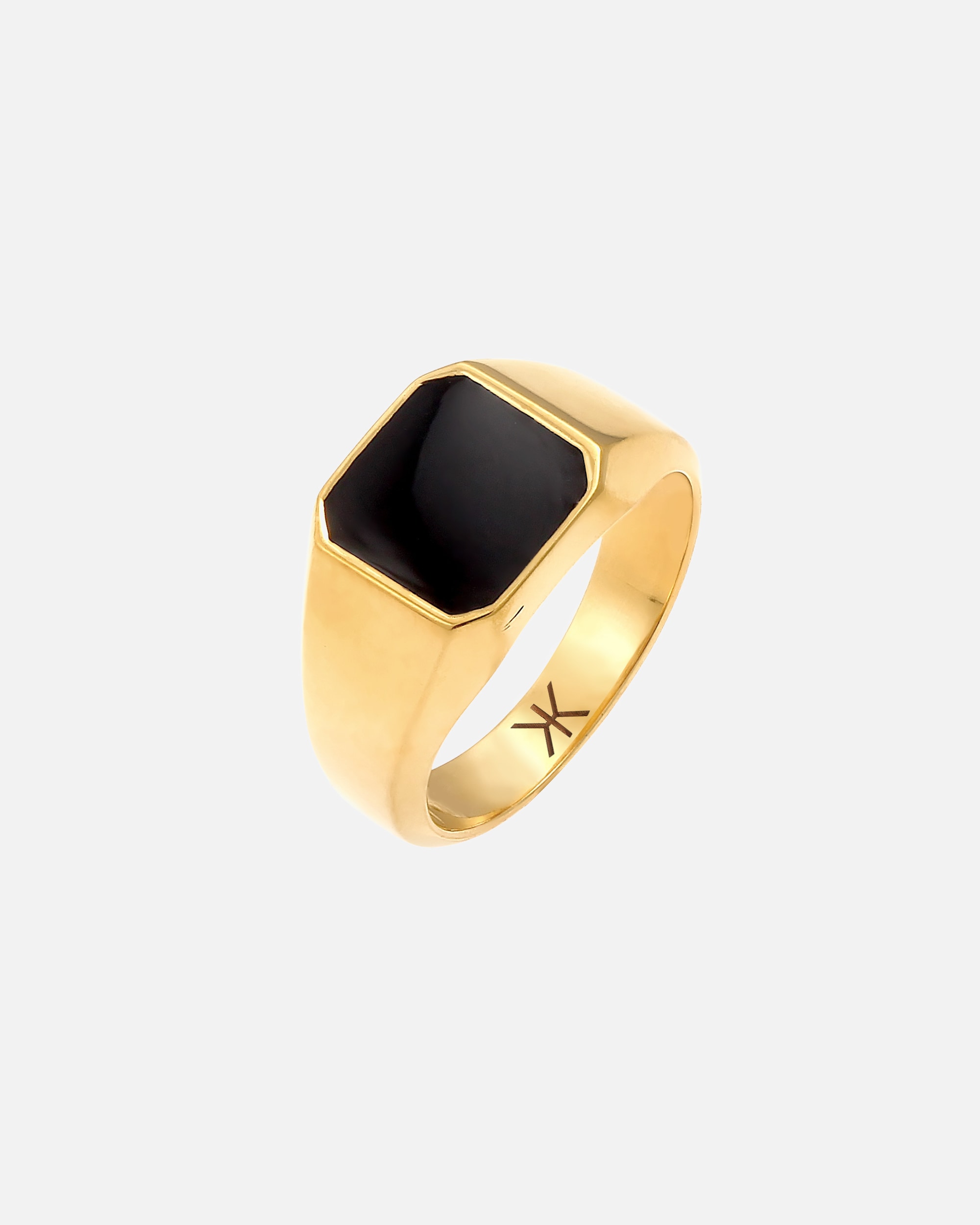 Bague for HommeKUZZOIBague homme en émail noir tendance de base en argent sterling 92554