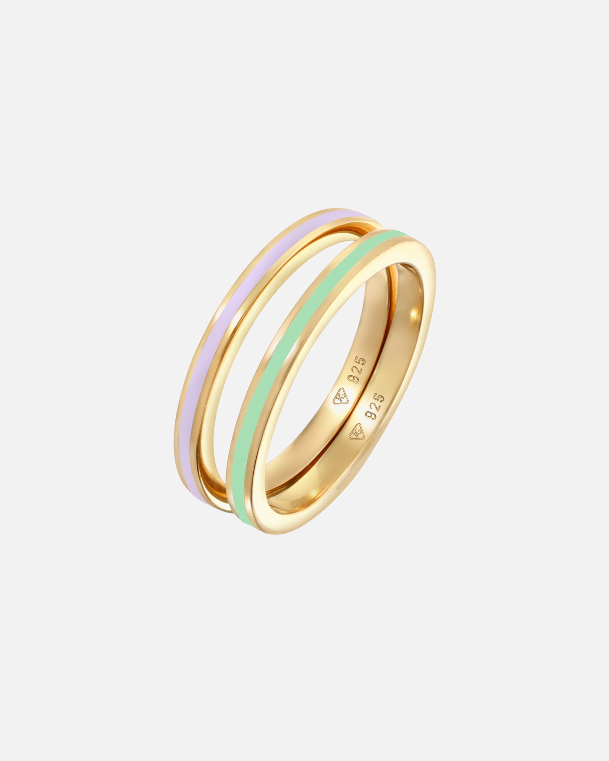 Bague for FemmeElliFemmes Set Bande Basique avec Émail noir en Argent Sterling 92552