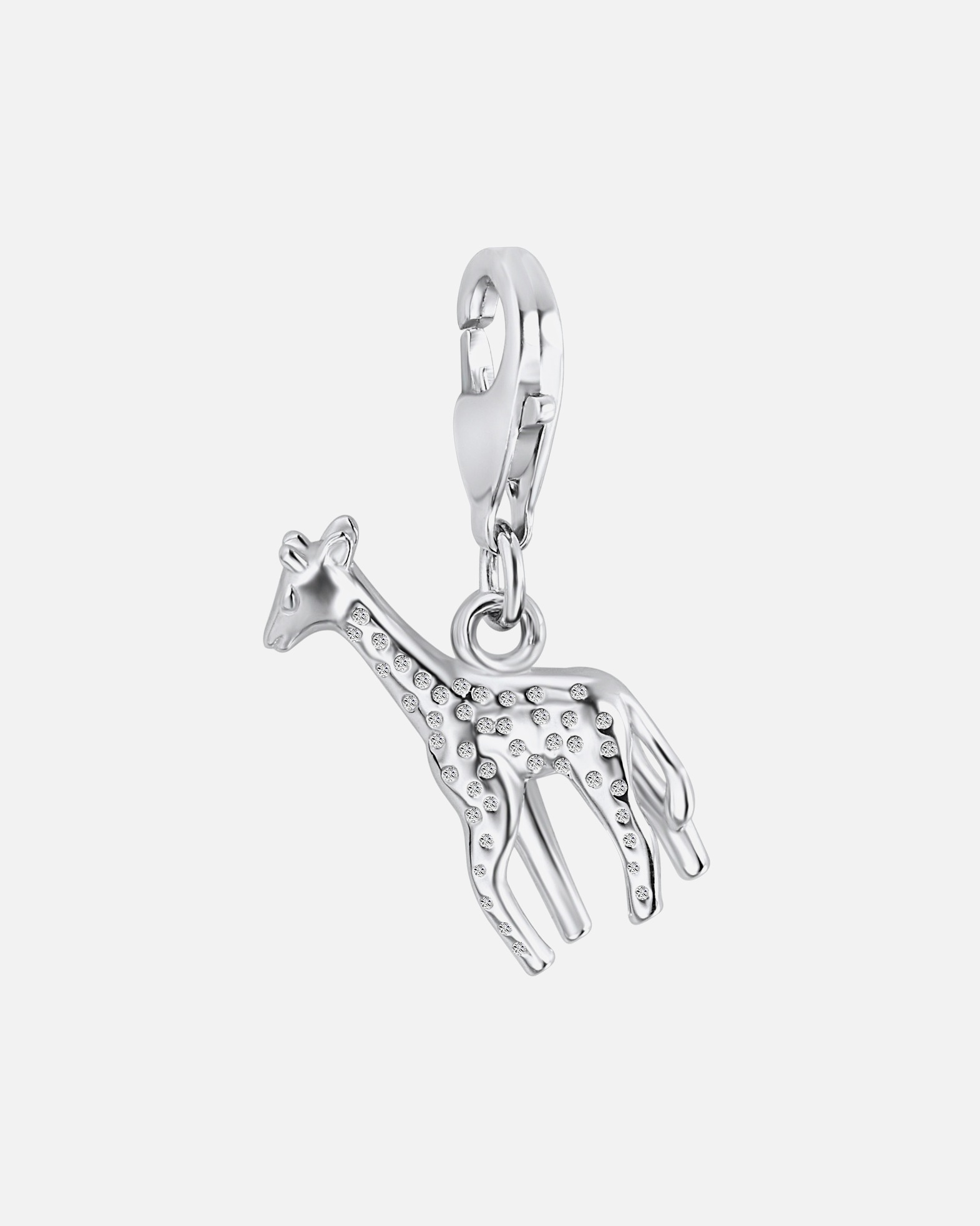 Pendentif for FemmeBreloque fantaisie en argent Girafe Argent sterling Oxyde de zirconium (CZ) en Argent26,5 mm