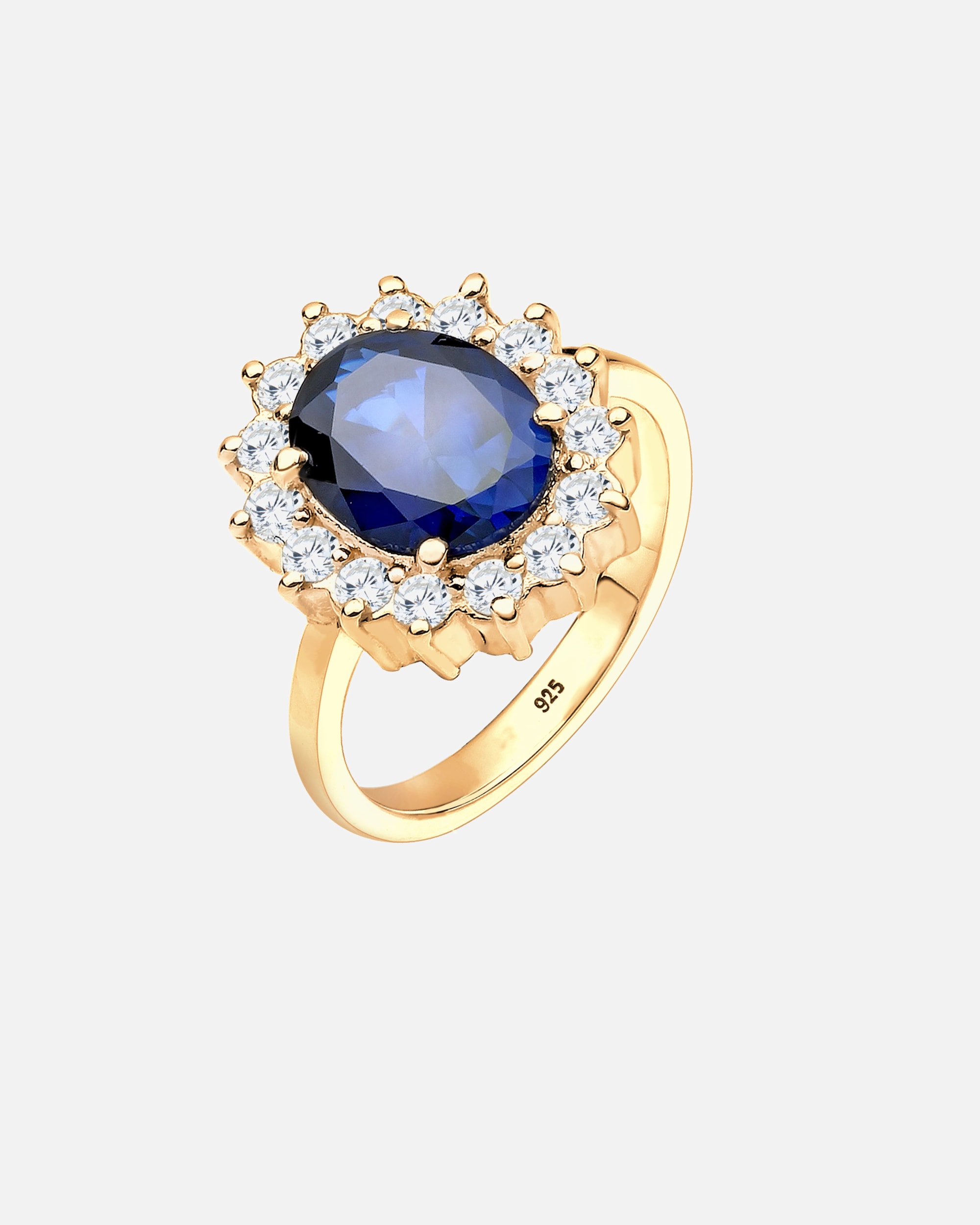 Ring für Weiblich Elli Cocktailring Saphirblau Royal Zirkonia 925 Silber 56