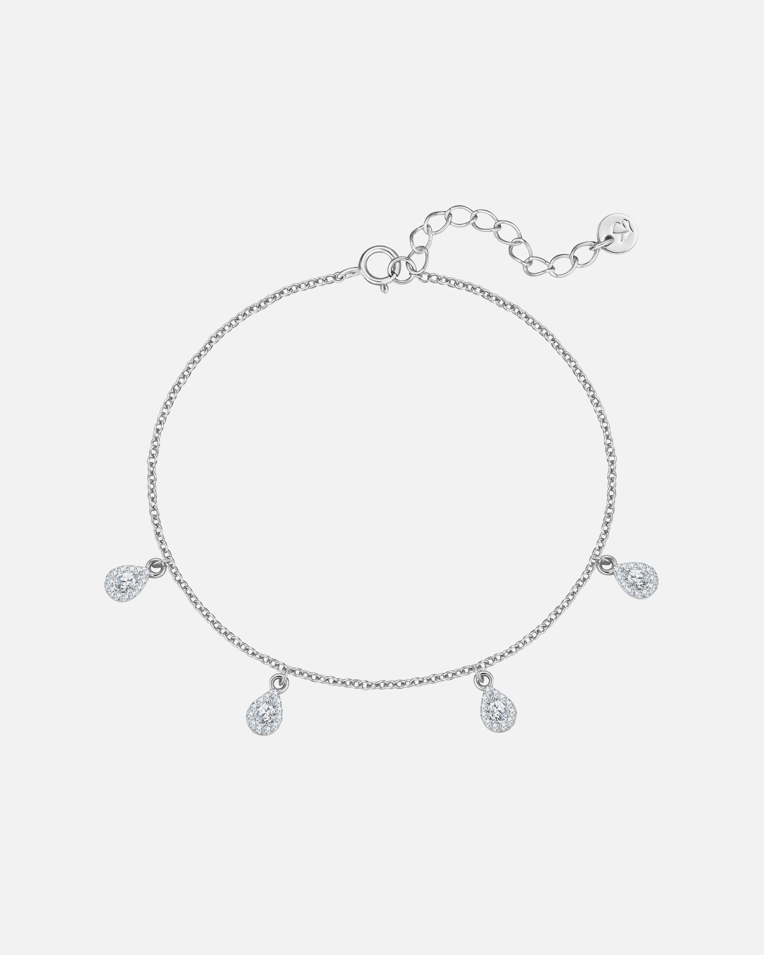 Bracelet for FemmeGlanzstücke MünchenArmband Sterling Silber Zirkonia weiß17,0 cm Basislänge + 3,0 cm Verlängerung