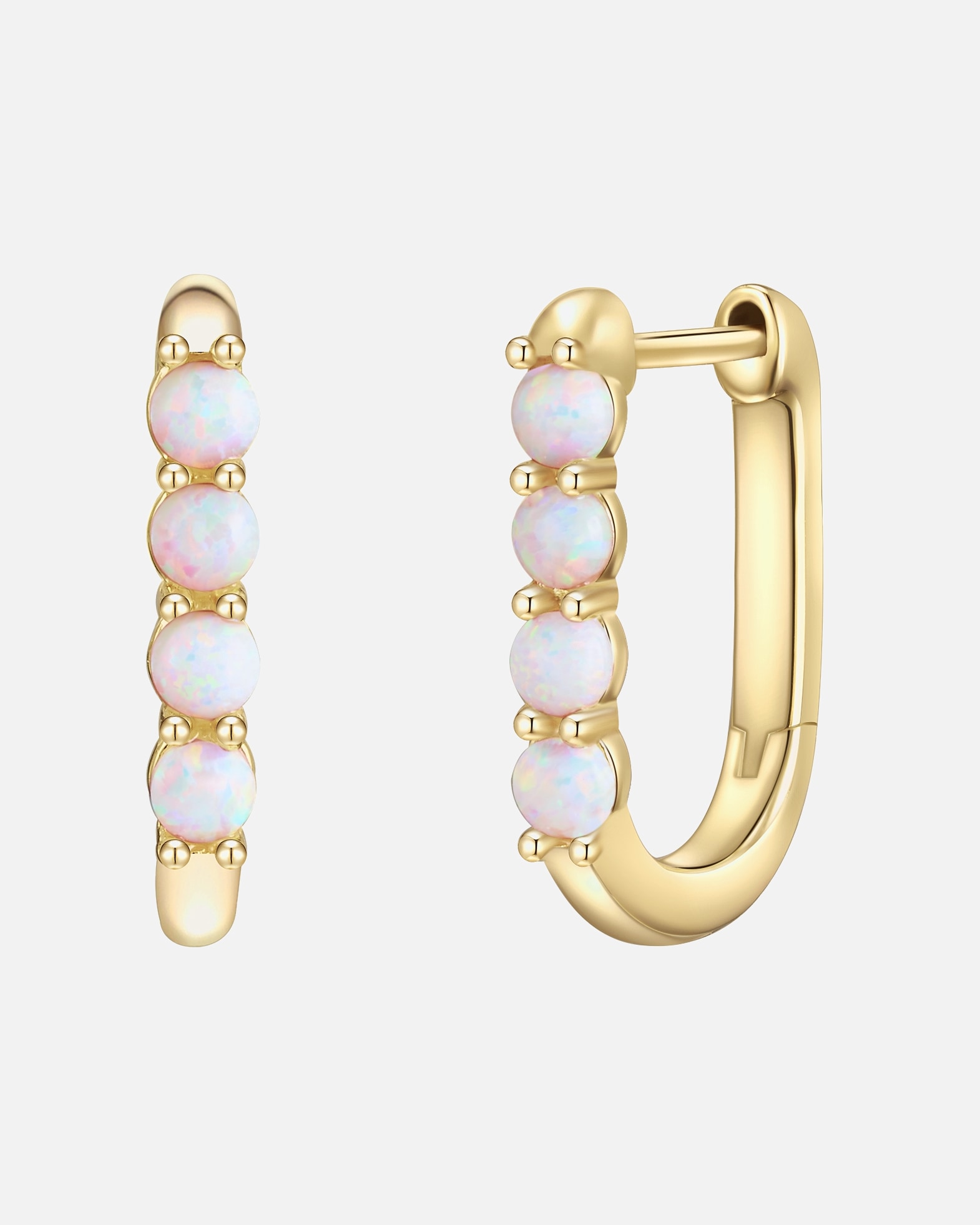 Boucle d'oreilles for FemmeGlanzstücke MünchenCréoles en argent Argent sterling Opale (synth.) en Or jaune19,7 mm