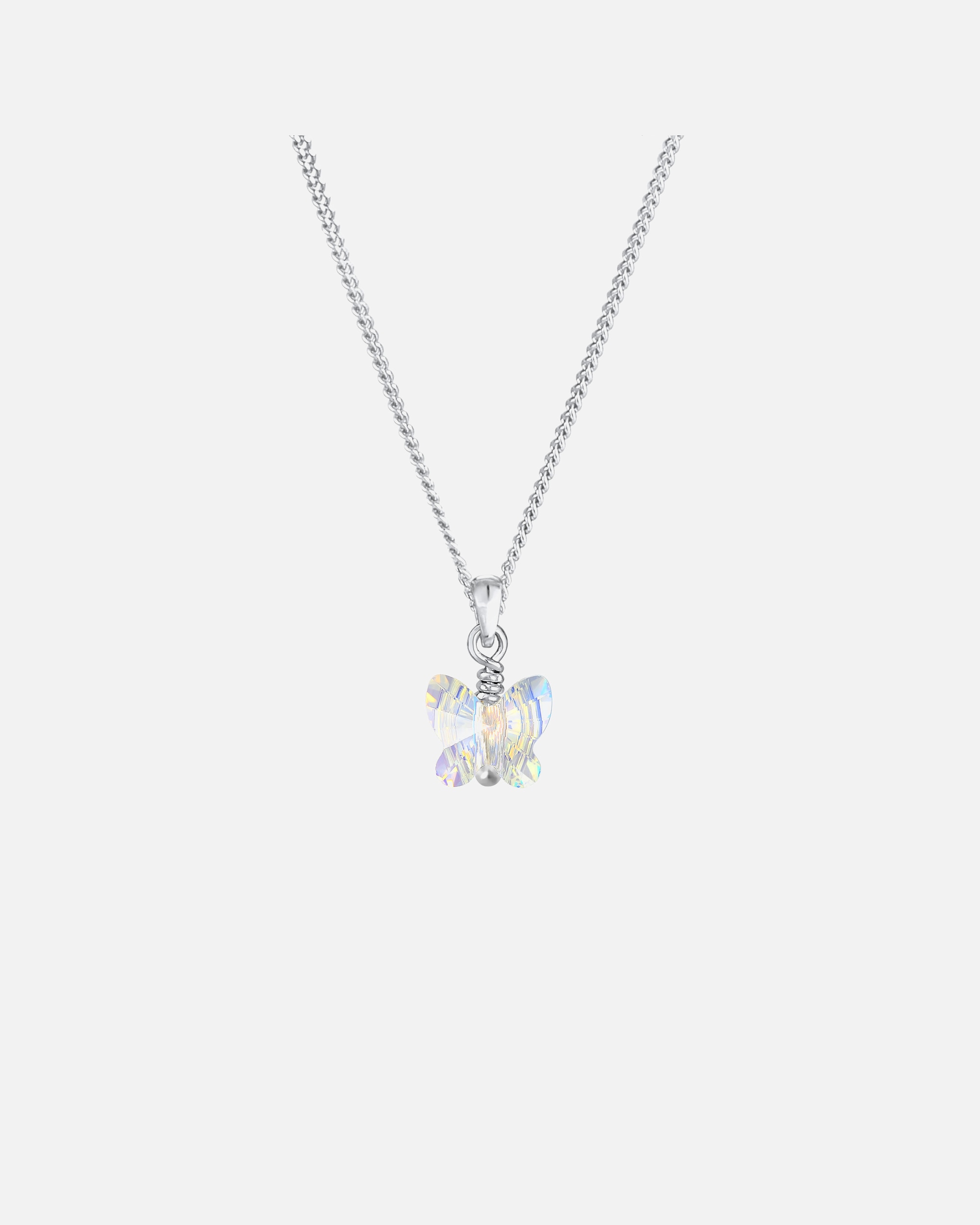 Halskette für Weiblich Elli Kinder Schmetterling Kristalle 925 Silber 40