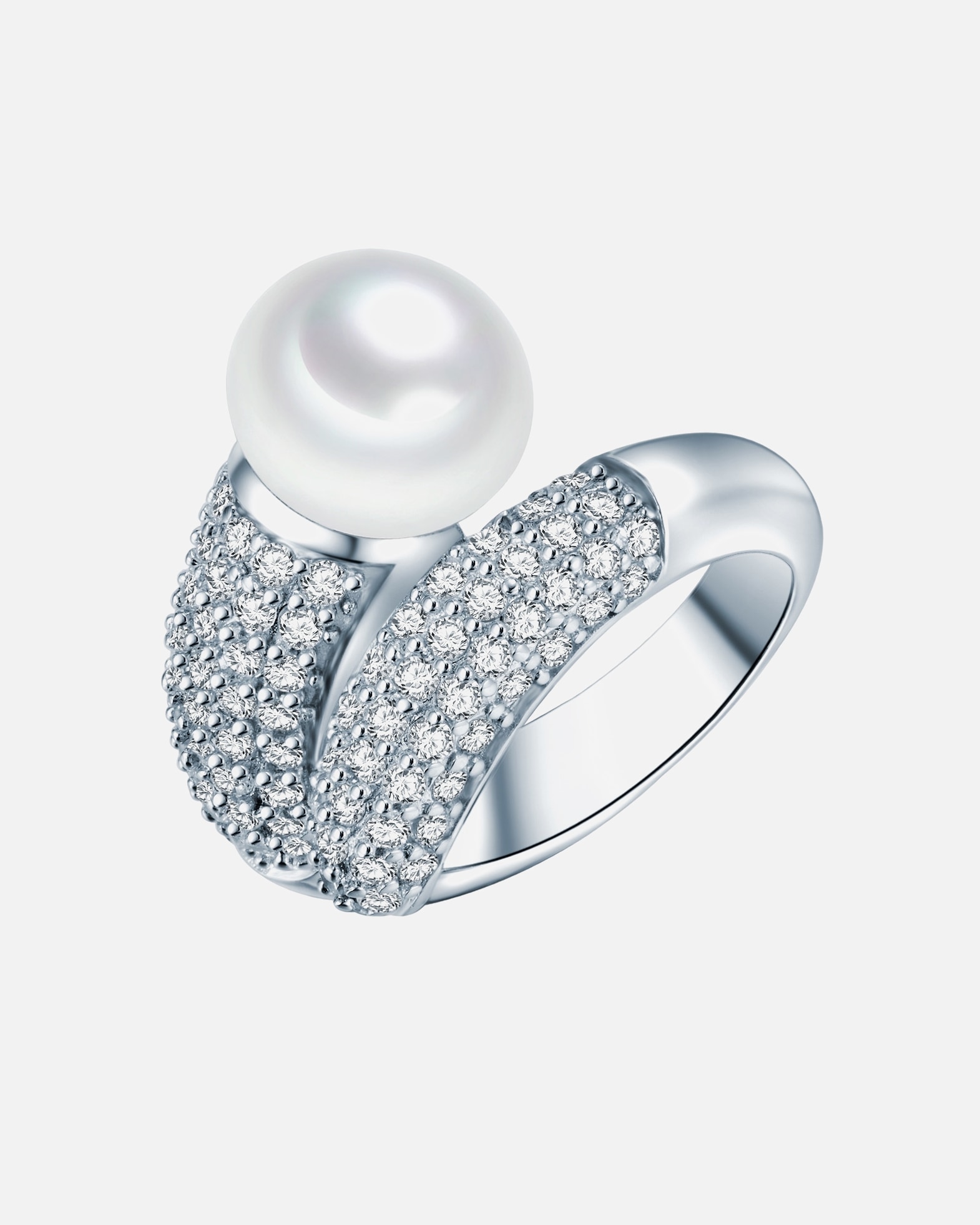Bague for FemmeValero PearlsBague avec perle Argent sterling Oxyde de zirconium (CZ) Perle de culture d'eau douce en Argent54