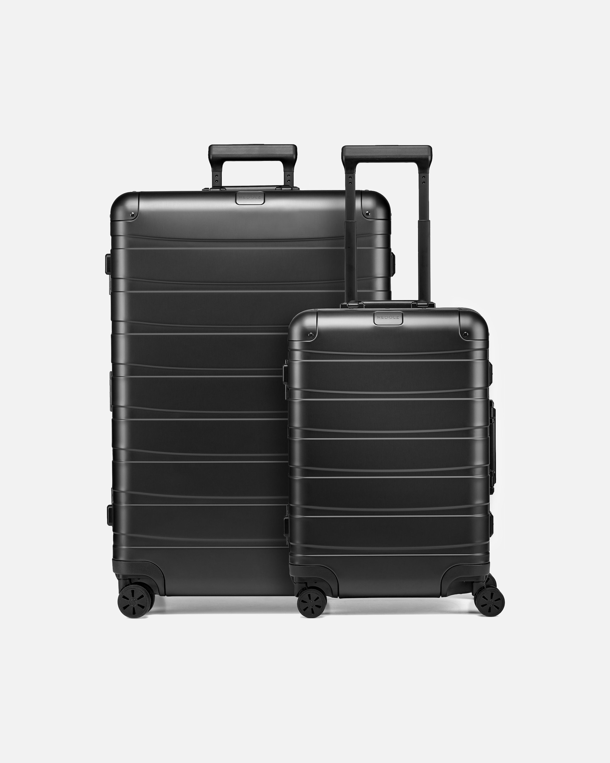 Koffer für Männlich Redolz Pro Aluminium 4 Rollen Kofferset 2-teilig black