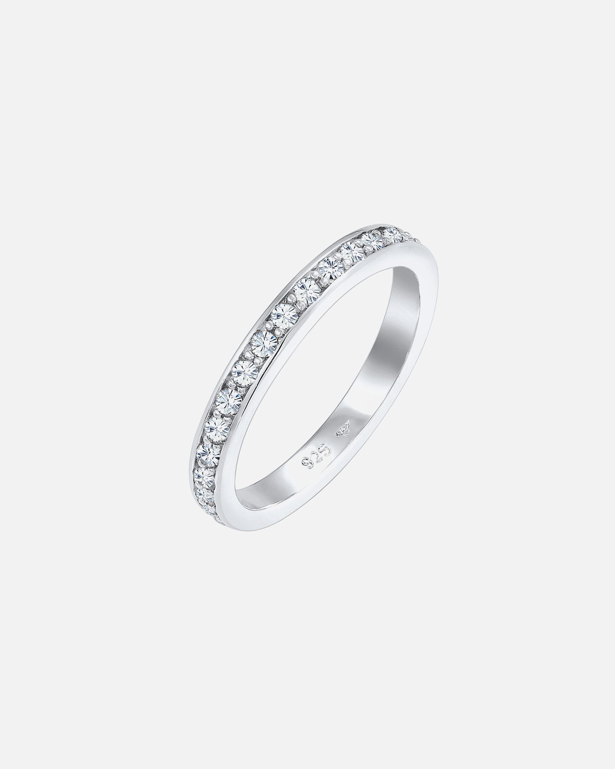 Ring für Weiblich Elli Bandring Memoire Glas Kristalle 925 Silber vergoldet 52