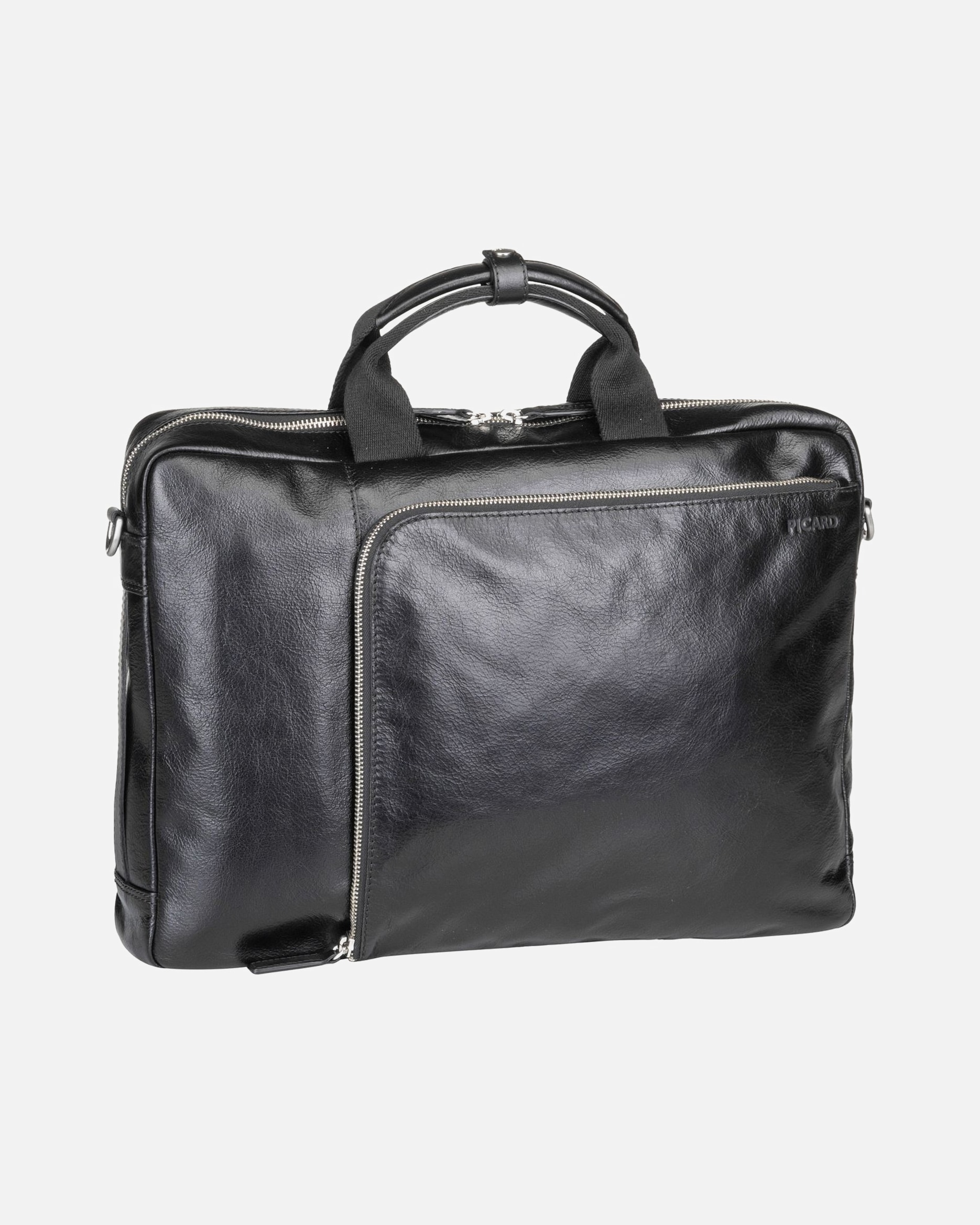 Laptoptasche für Männlich Buddy Aktentaschen Messenger Leder 42 cm Laptopfach schwarz