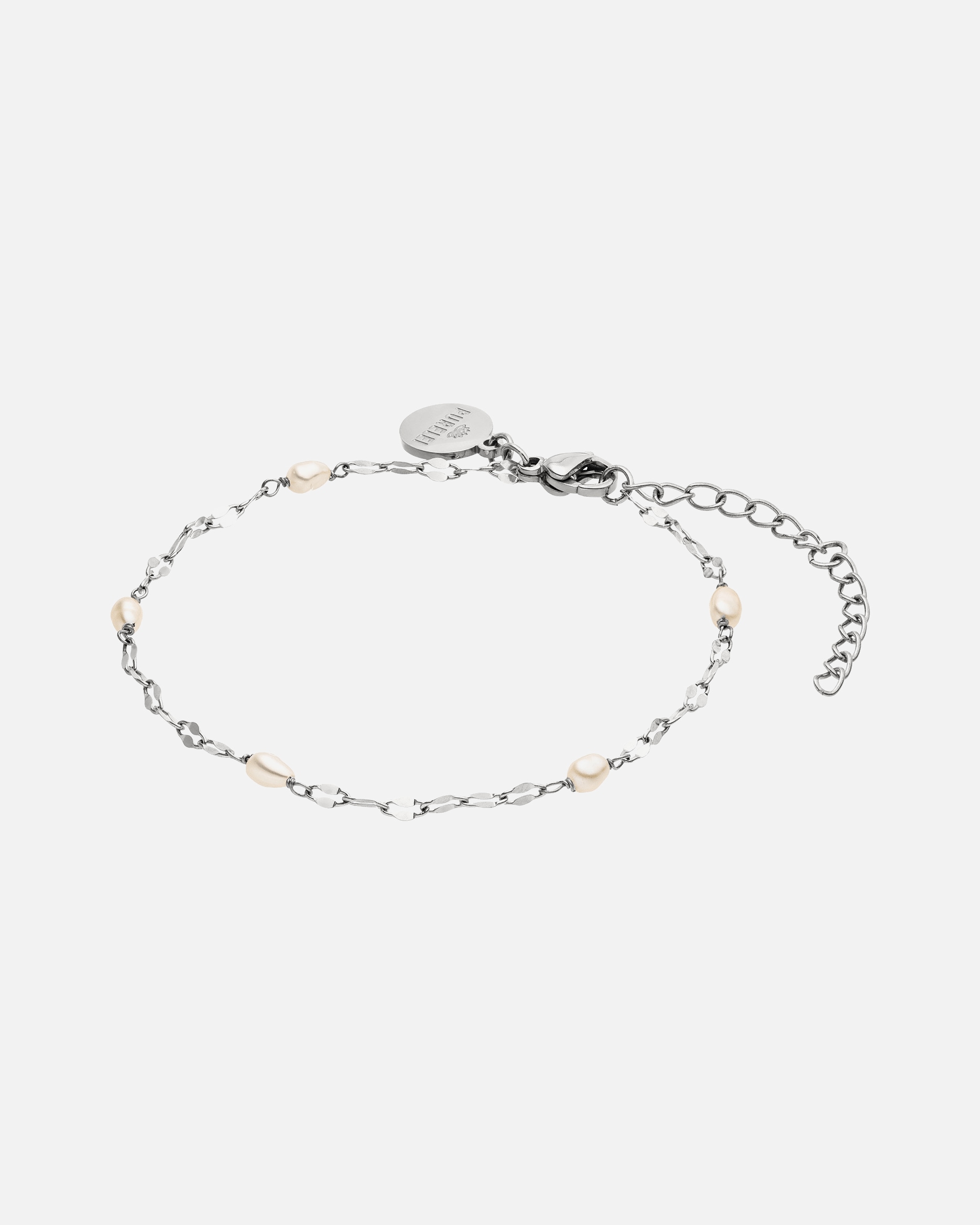 Bracelet for UnisexePureleiPerle délicate Bracelet 100% acier inoxydableArgent