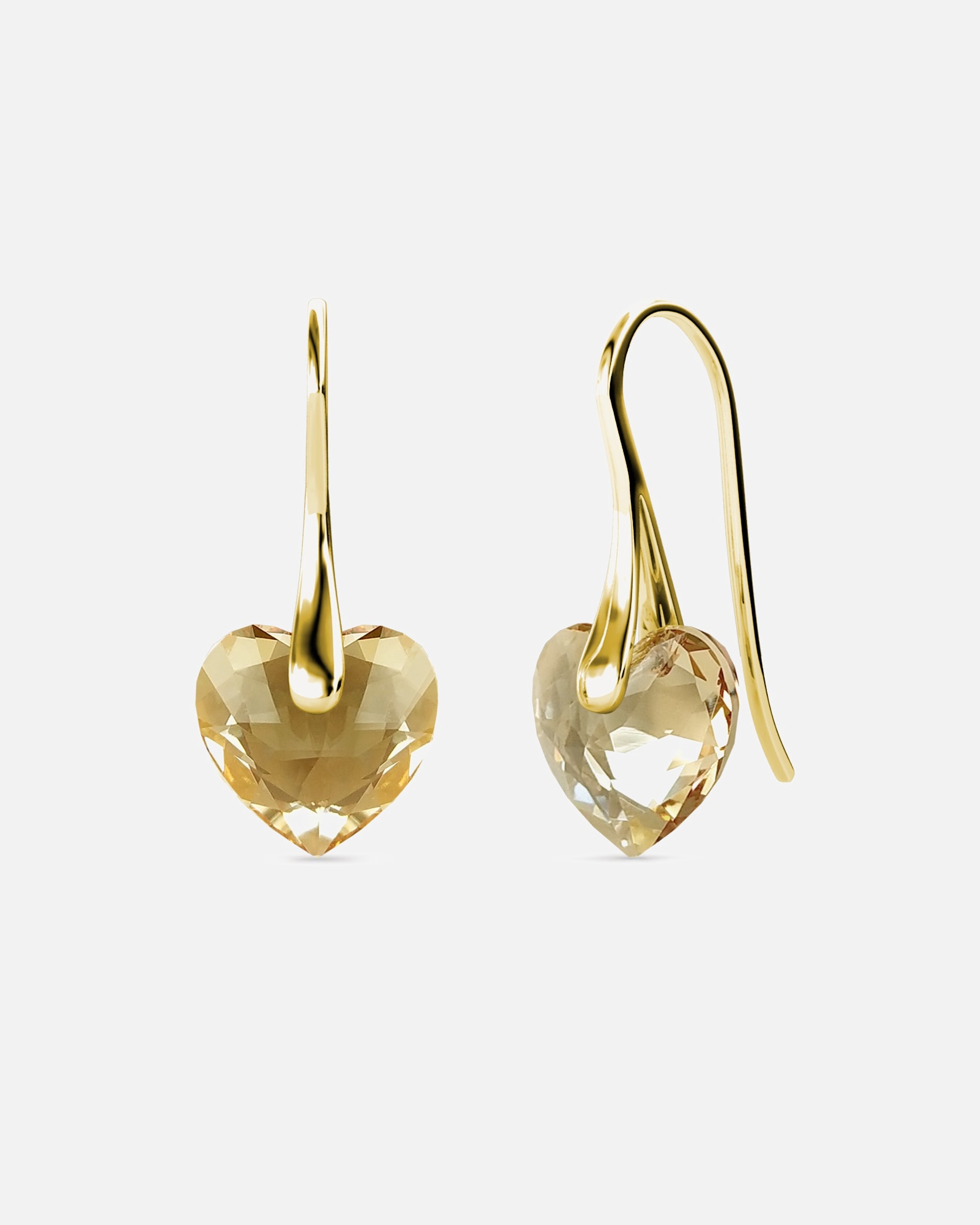 Ohrringe für Weiblich MYC-Paris Kristalline Herz Ohrringe Kristalline Herz Ohrringe - Gold und Bernstein
