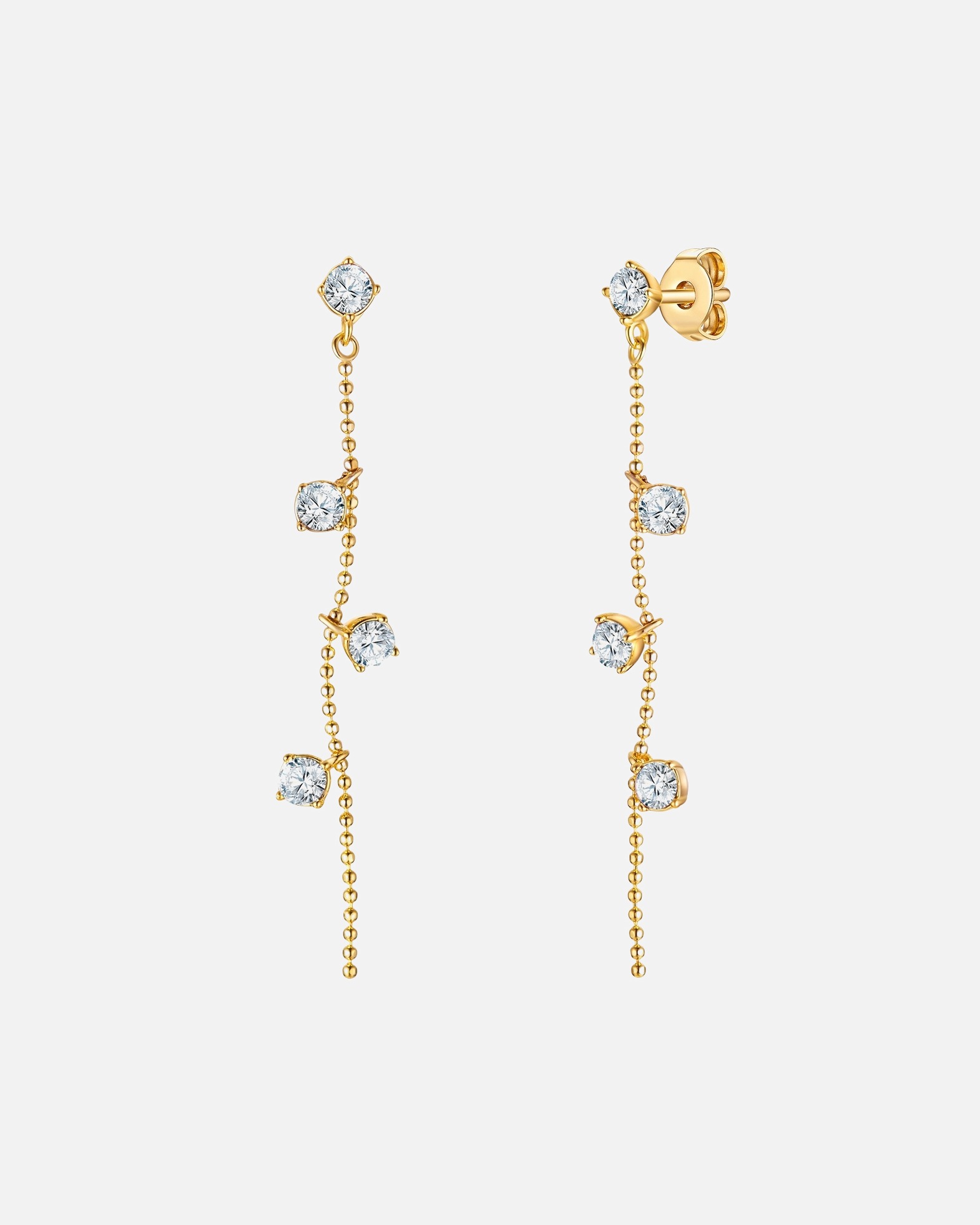 Ohrringe für Weiblich Ohrhänger aus Metall in Gelbgold mit verziert mit Kristallen von Swarovski® 45,6 mm