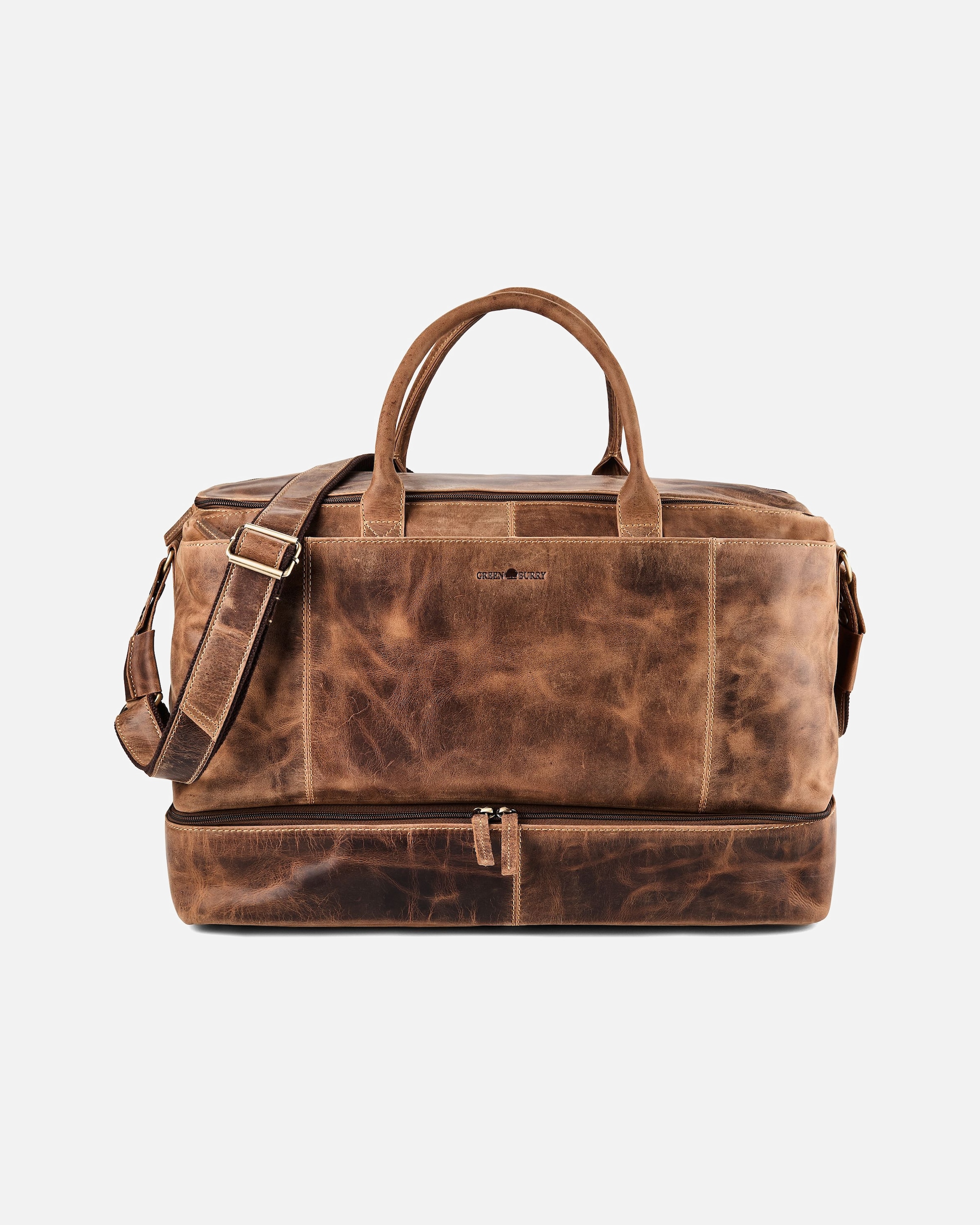 Sac for HommeGreenburryVintage Sac de voyage Weekender Cuir 51 cmbraun