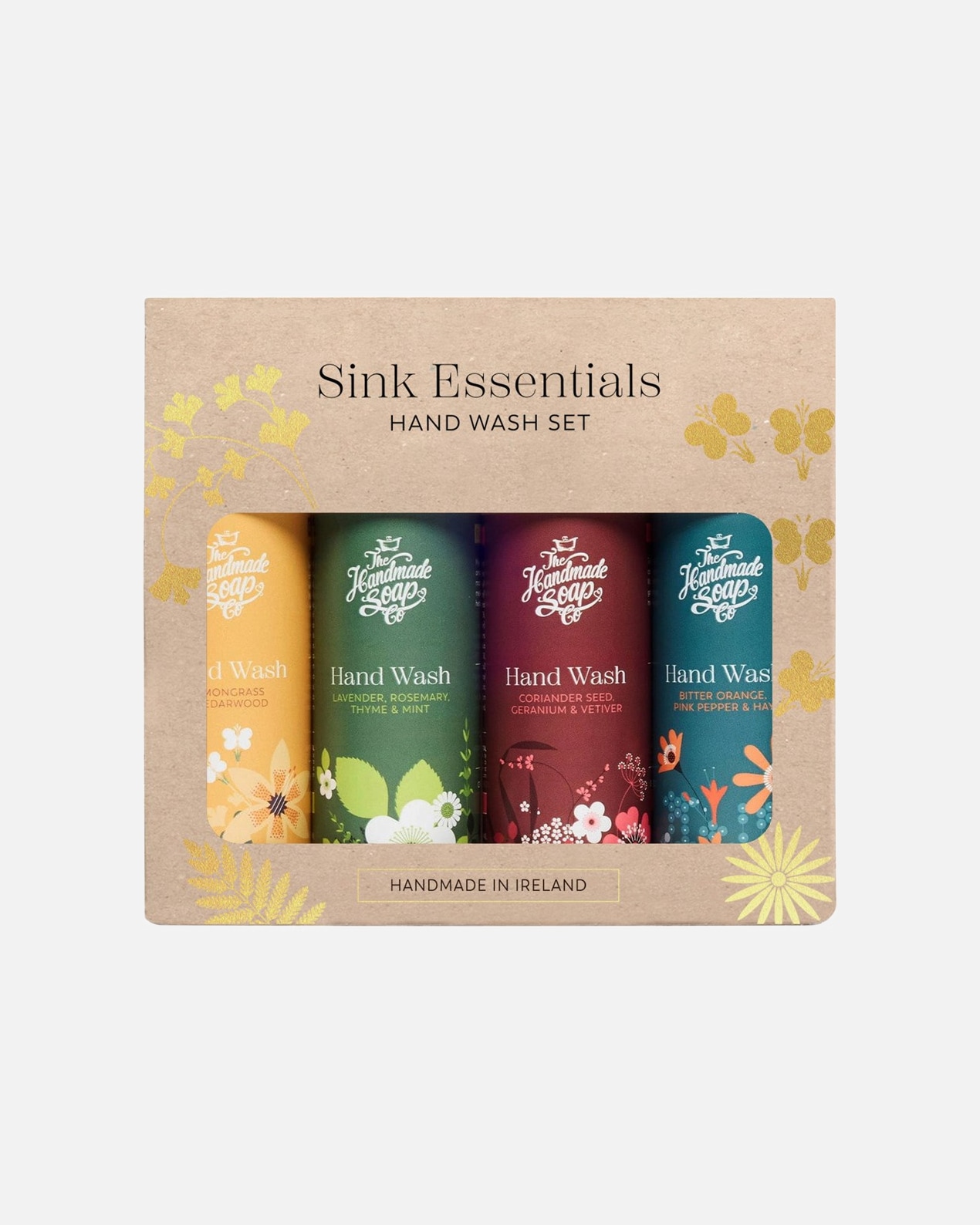 Nagelpflegeset für Unisex The Handmade Soap Geschenkset Handwash Handseife Lemongras 100ml + Handseife Bitter Orange 100ml + Handseife Lavendel 100ml + Handseife Koriandersamen 100ml