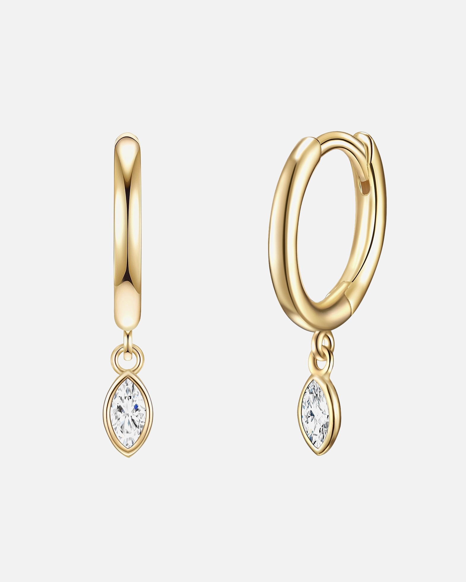 Créoles for FemmeGlanzstücke MünchenCréoles en argent Argent sterling Oxyde de zirconium (CZ) en Or jaune18,3 mm