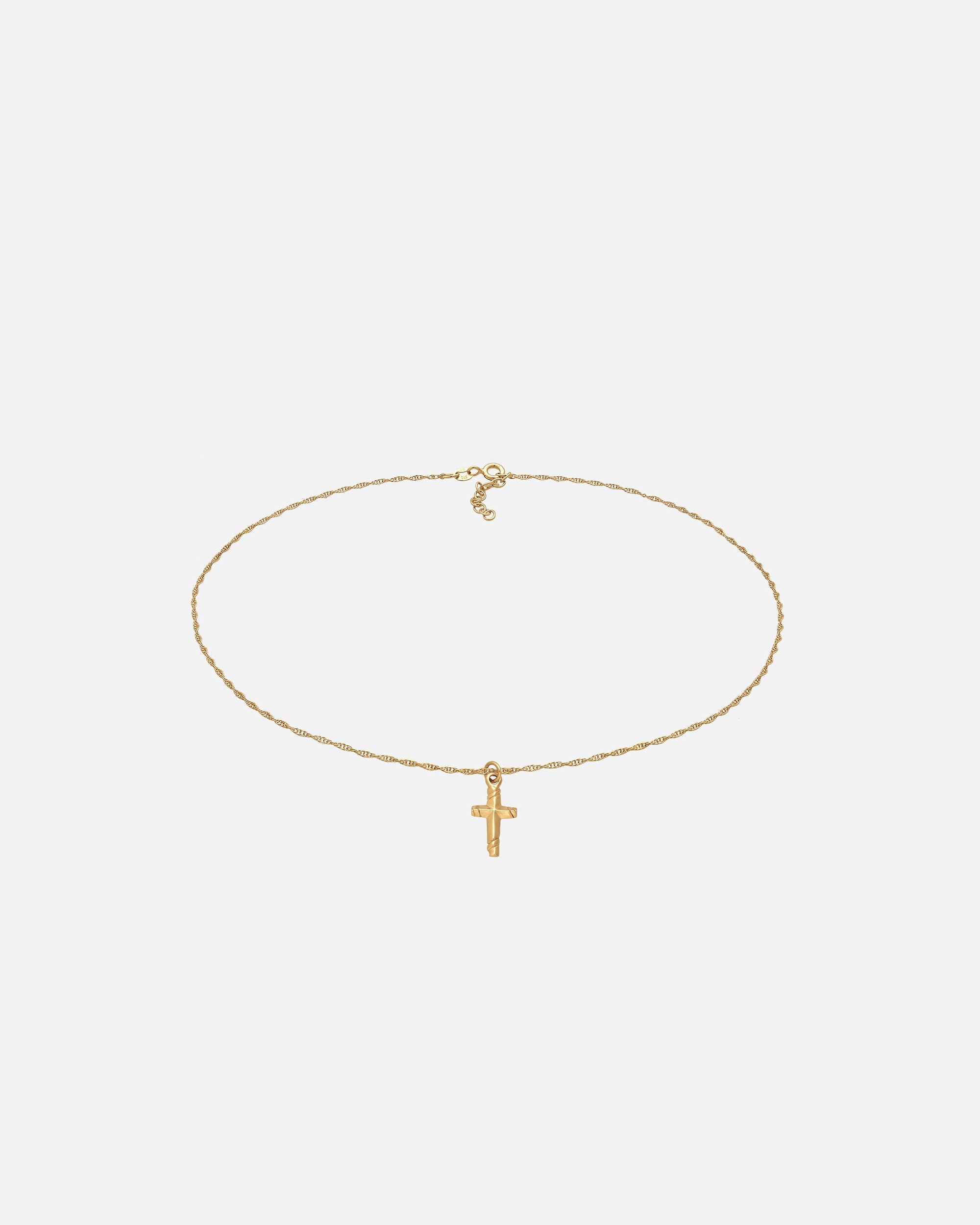 Halskette für Weiblich Elli Choker Kreuz Gedreht Modern 925 Silber goldfarben