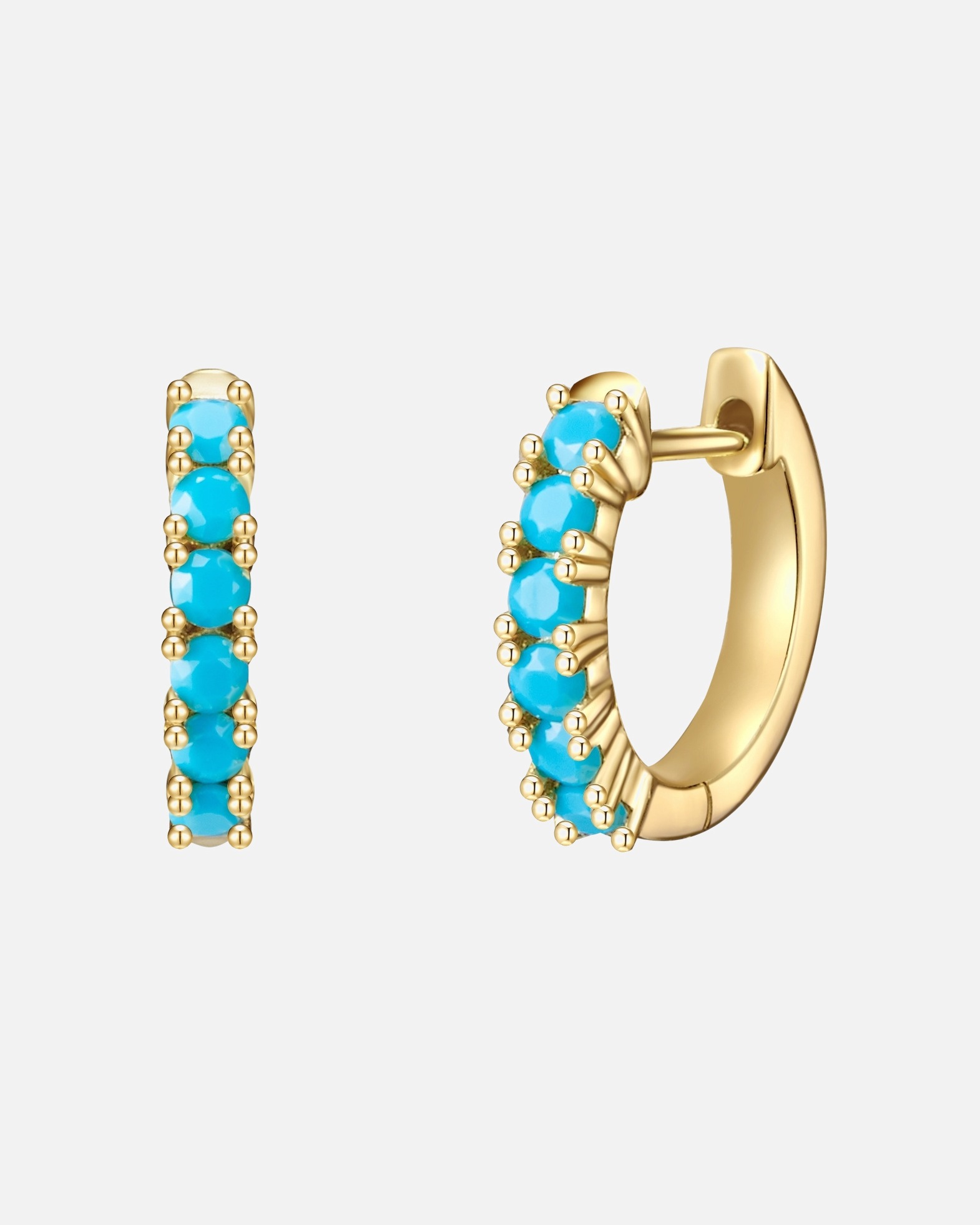 Créoles for FemmeCréoles en argent Argent sterling Turquoise reconstituée en Or jaune12,4 mm