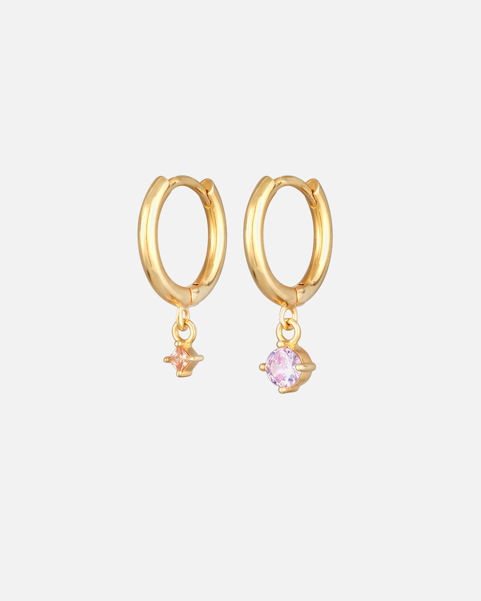 Boucle d'oreilles for FemmeElliFemmes Créoles Pendentif Solitaire Couleur Or avec Cristauxgoldfarben