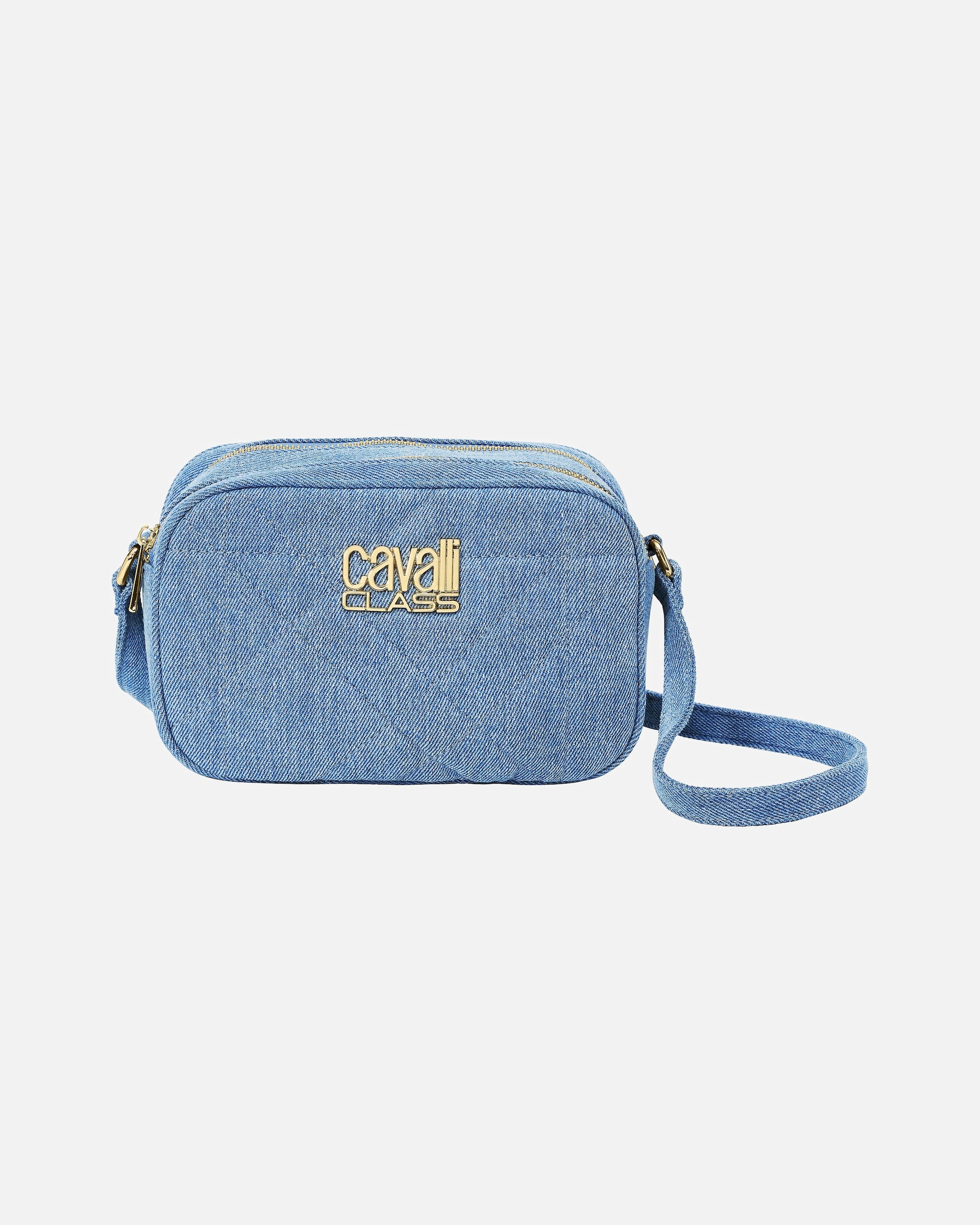 Tasche für Weiblich Cavalli Class Default Brand Line Cinzia Umhängetasche 21 cm Denim Blue