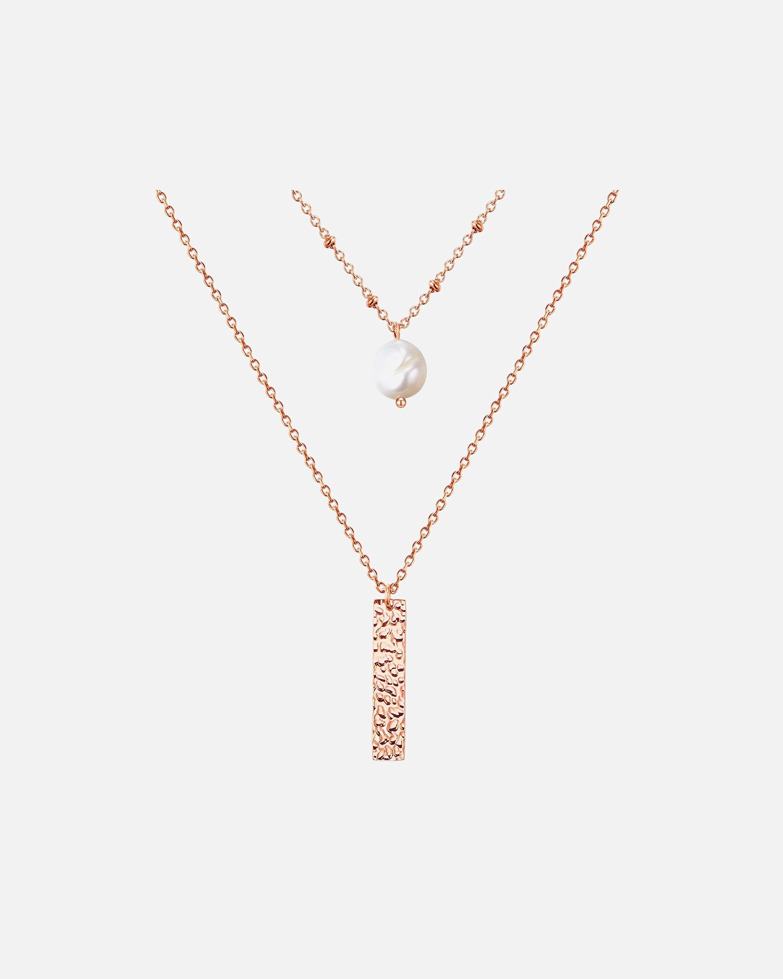 Collier for FemmeCollier en acier inoxydé Acier inoxydable Perle de culture d'eau douce en Or rose38,0/40,0 cm Basiskette + 5,0 cm Verläng