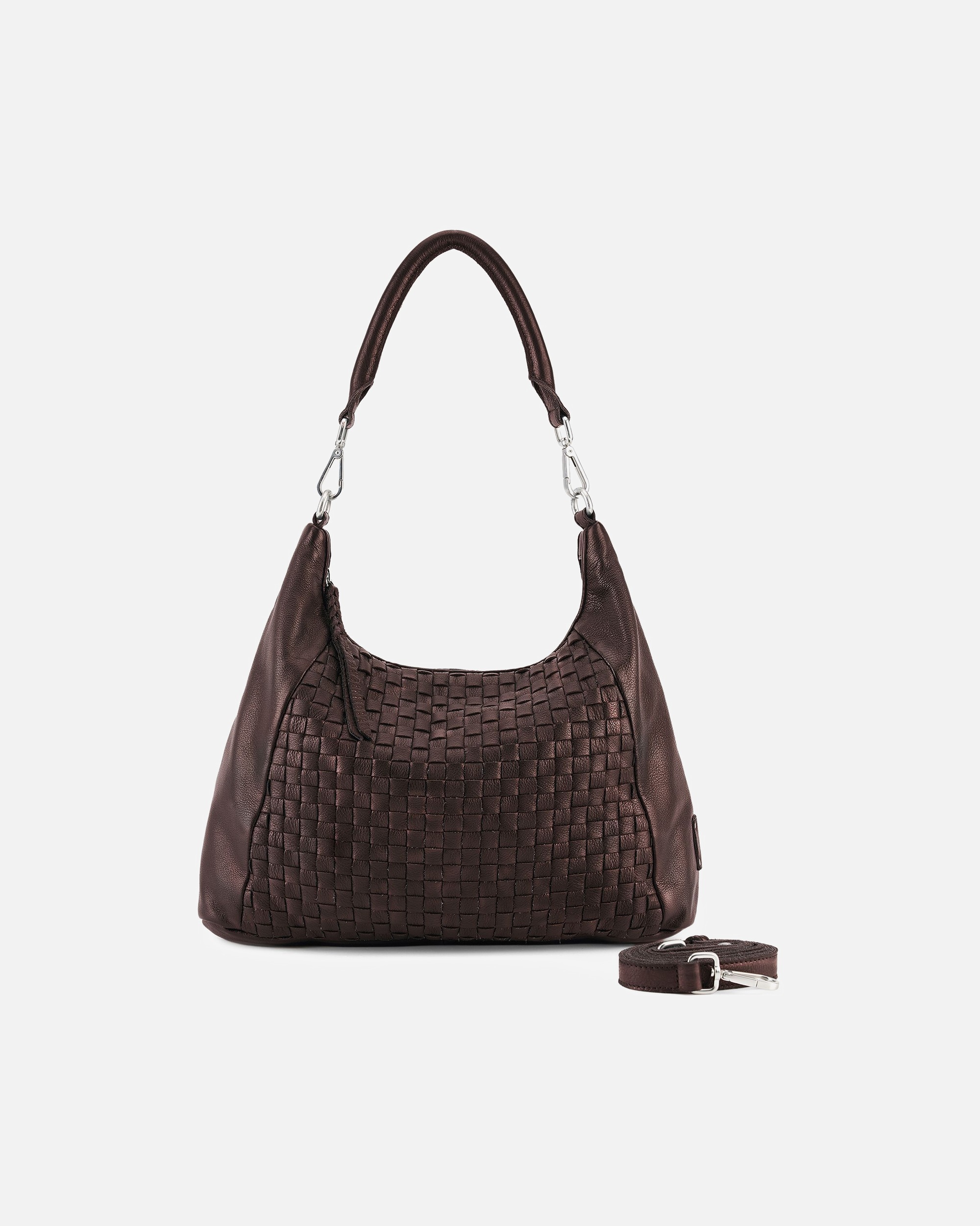 Tasche für Weiblich FREDsBRUDER Calm Weave Schultertasche dark chocolate