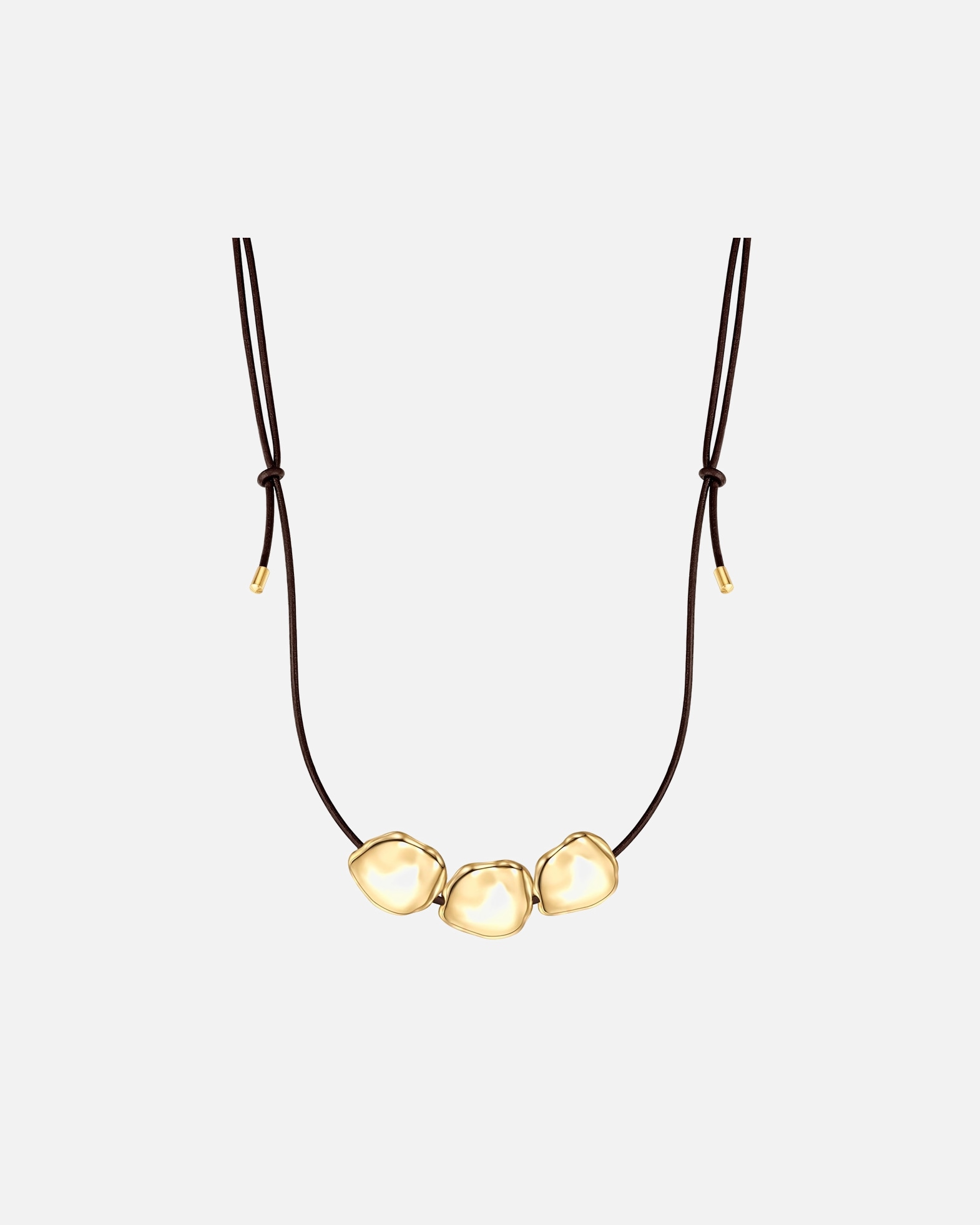 Collier for FemmeYokoamiiCollier en cuir marron42,0 - 88,0 cm, flexibel einstellbar