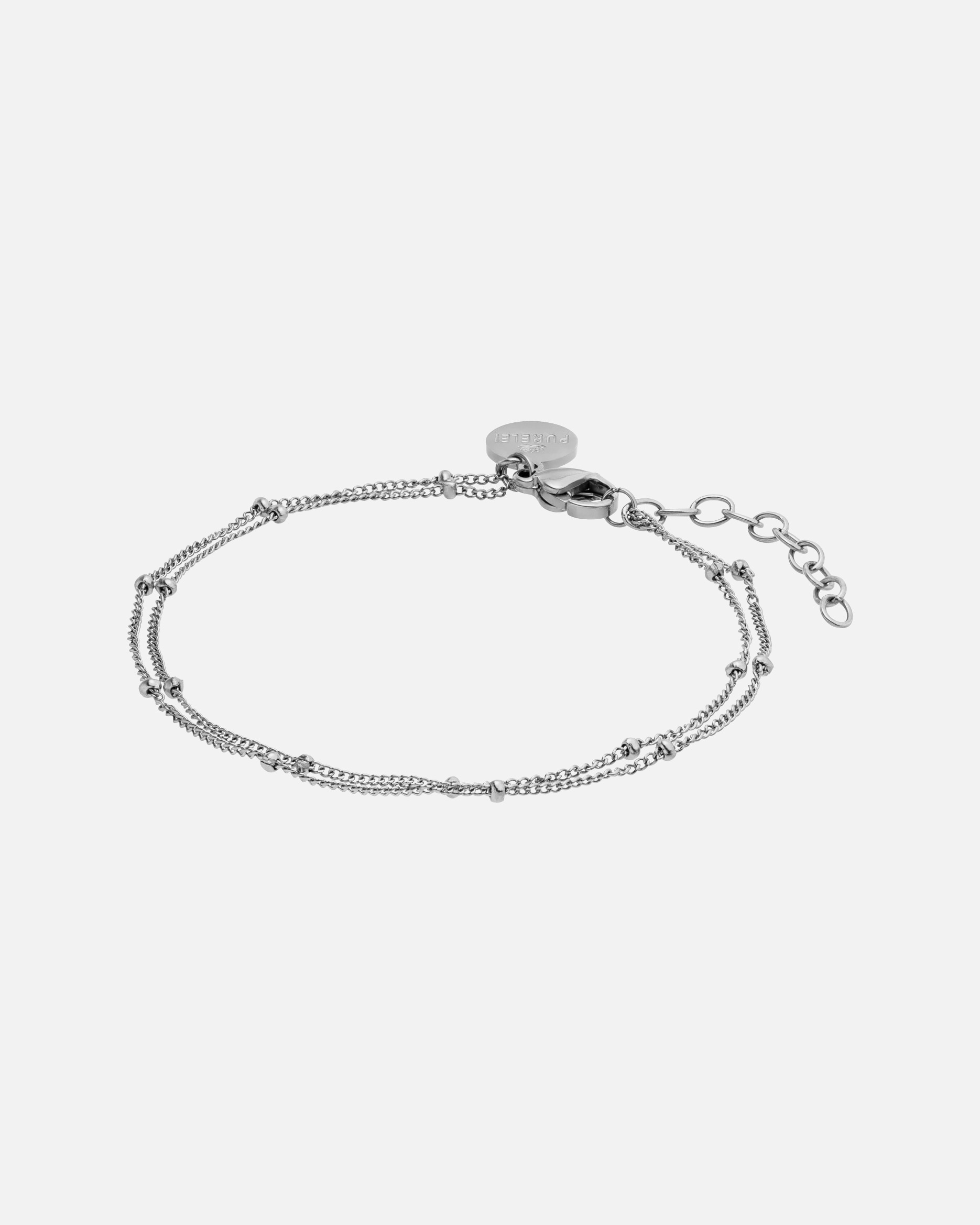 Bracelet for UnisexePureleiLi'ili'i Double Layer Armband Bracelet 100% acier inoxydableArgent