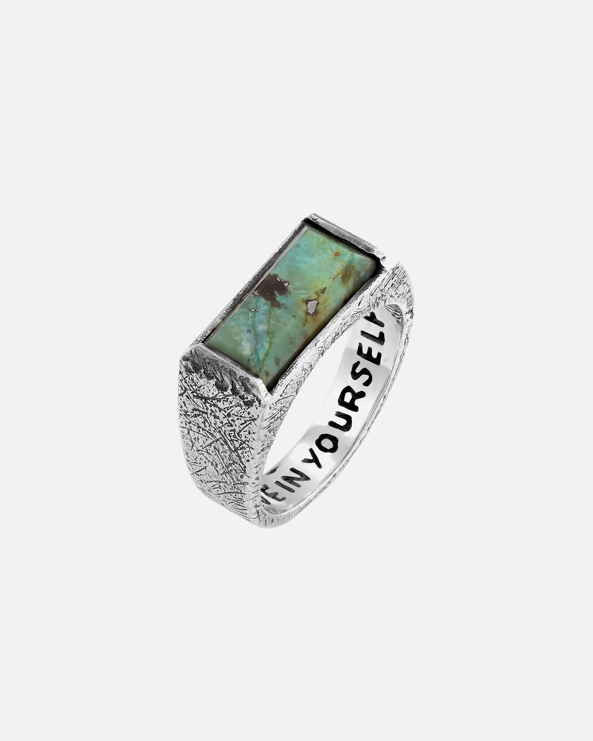 Bague for HommeHaze & GloryDefault Brand LineSiegelring Afrikanischer Türkis 925 Sterling Silber - Bold Bar66