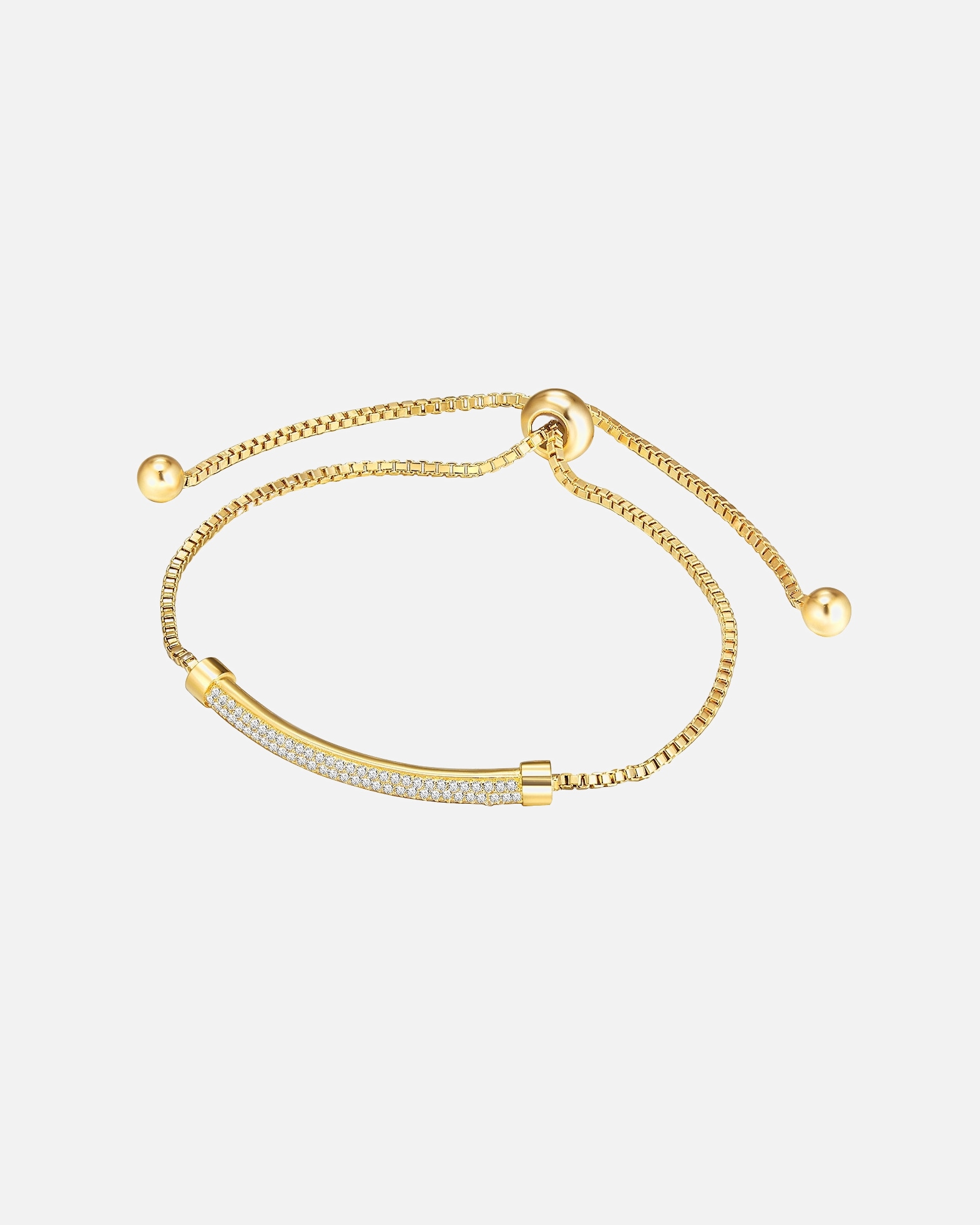 Armband für Weiblich Lulu & Jane Armband Messing Zirkonia in Gelbgold 28,6 cm