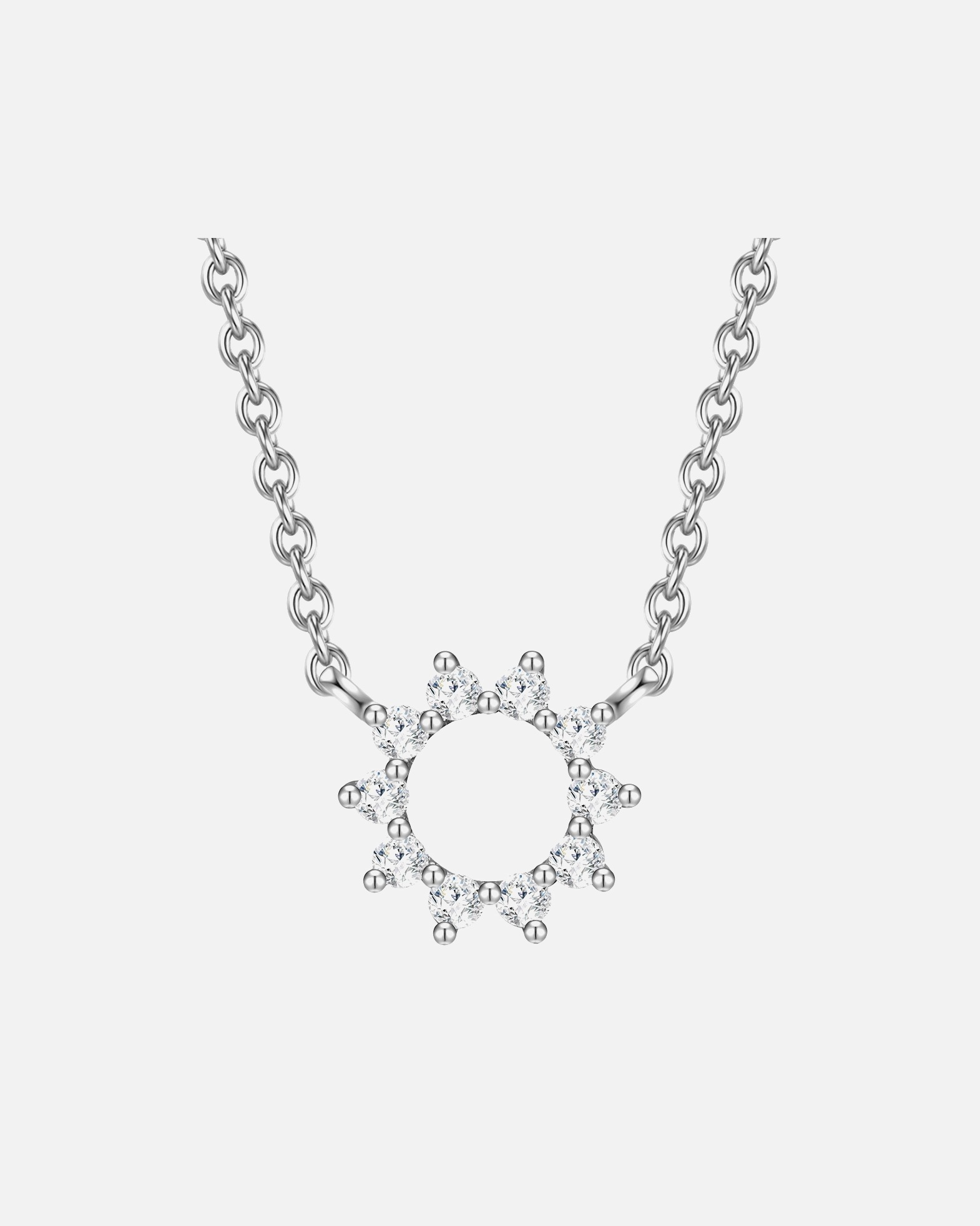 Collier for FemmeGlanzstücke MünchenCollier en argent Fleur/Cercle Argent sterling Oxyde de zirconium (CZ) en Argent40,0 cm Basiskette + 5,0 cm Verlängerung