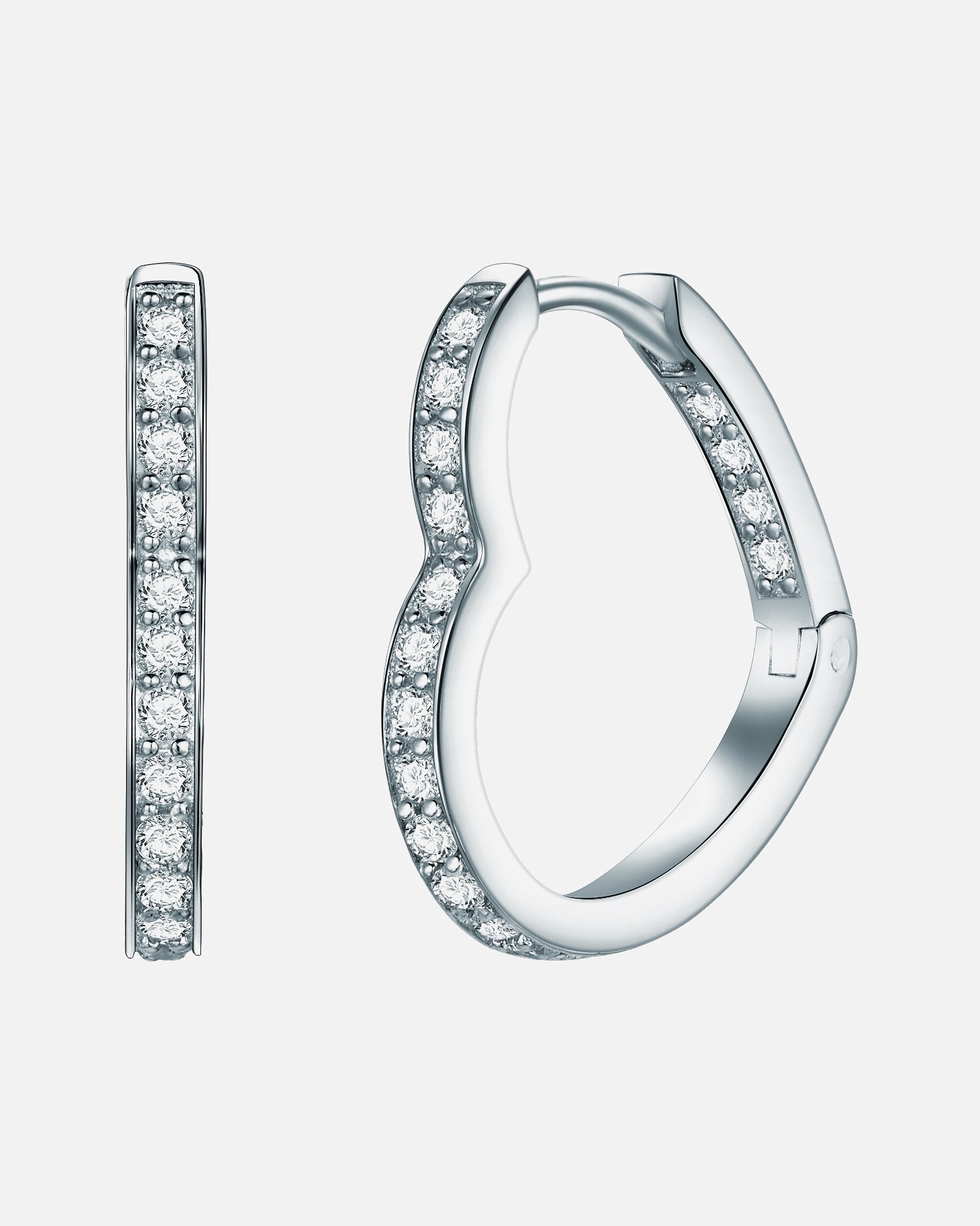 Créoles for FemmeRafaela DonataCréoles en argent Coeur Argent sterling Oxyde de zirconium (CZ) en Argent17,9 mm