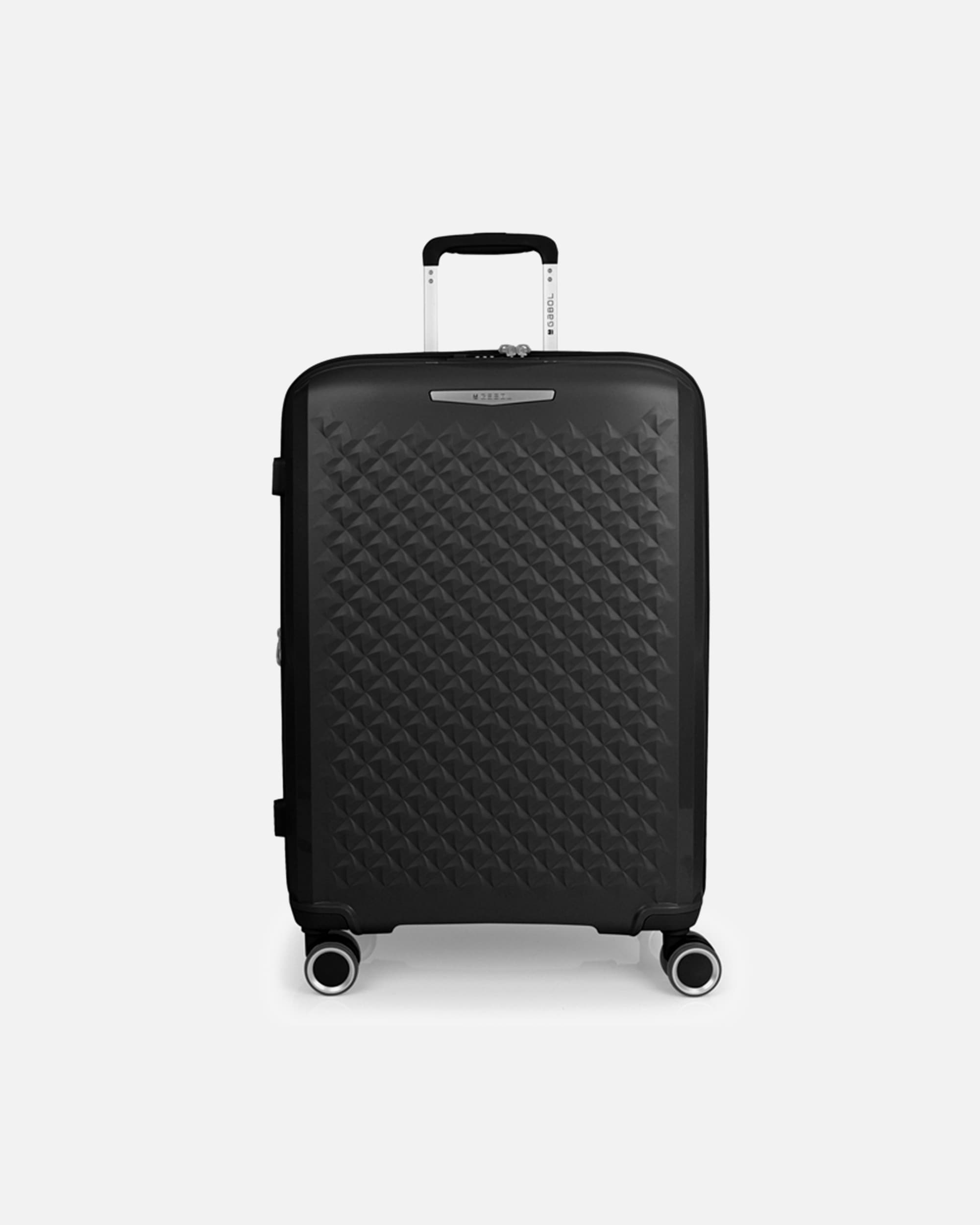 Valise for HommeGabolQueens 4 roulettes Trolley M 64.5 cm avec soufflet d'extensionnegro