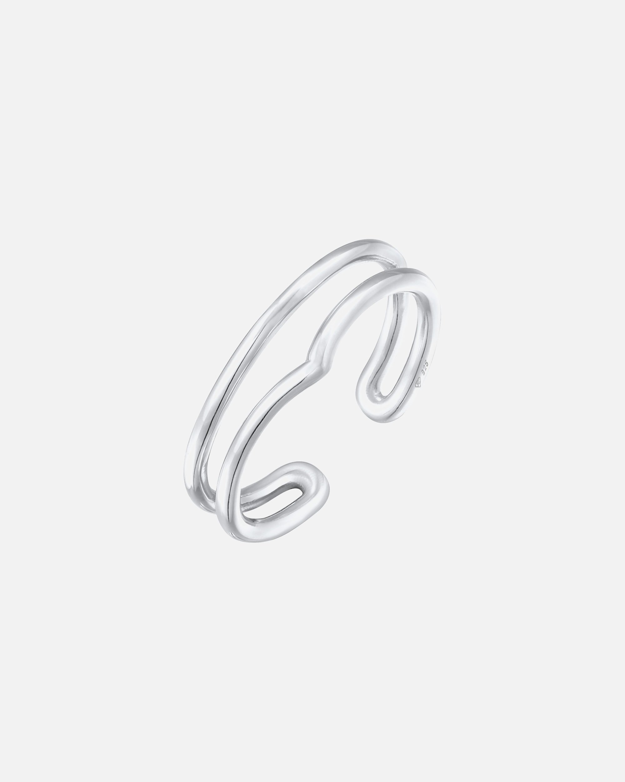 Ring für Weiblich Elli Wickelring Offen V-Form 925 Silber silberfarben