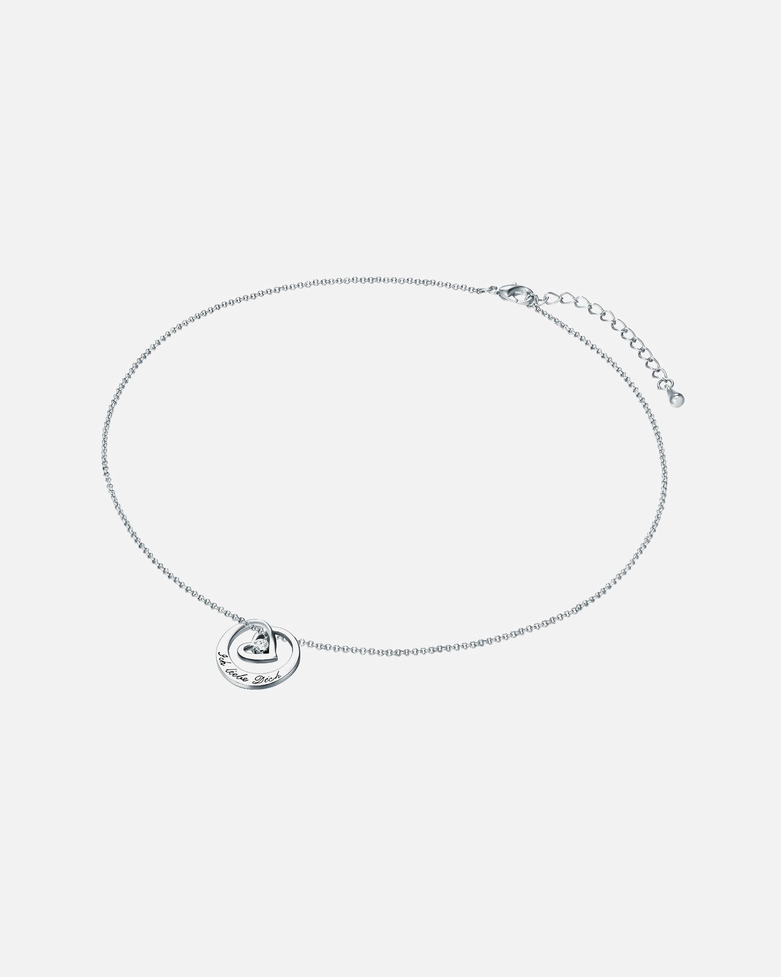 Collier for FemmeRafaela DonataCollier tendance Coeur Laiton Verre Cristal en Argent42,0 cm Basiskette + 5,0 cm Verlängerung