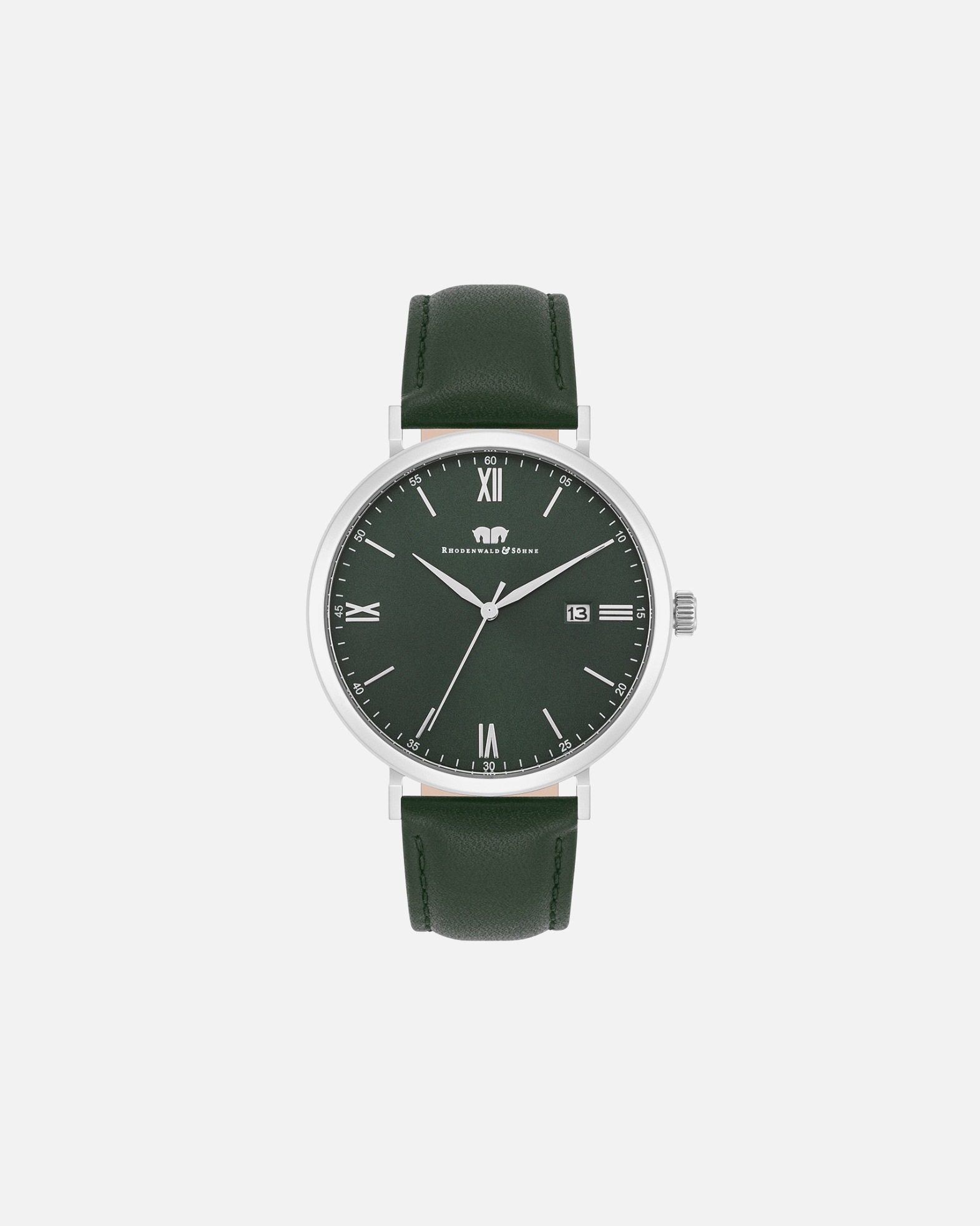 Uhr für Männlich Armband-Uhr Adelsmann aus Echtleder in silber 42,0 mm