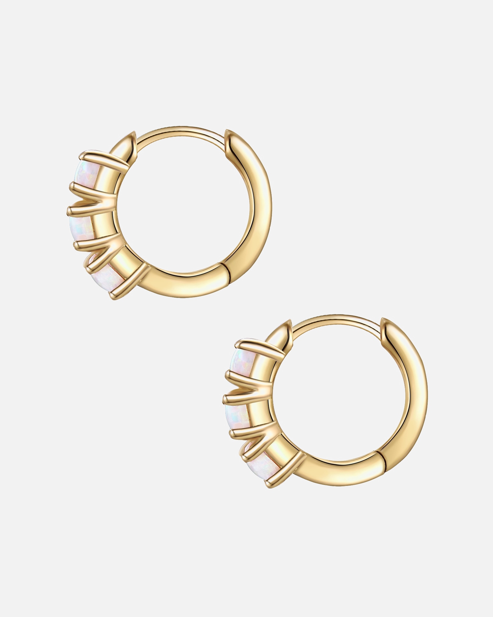 Boucle d'oreilles for FemmeGlanzstücke MünchenCréoles en argent Argent sterling Opale (synth.) en Or jaune10,5 mm