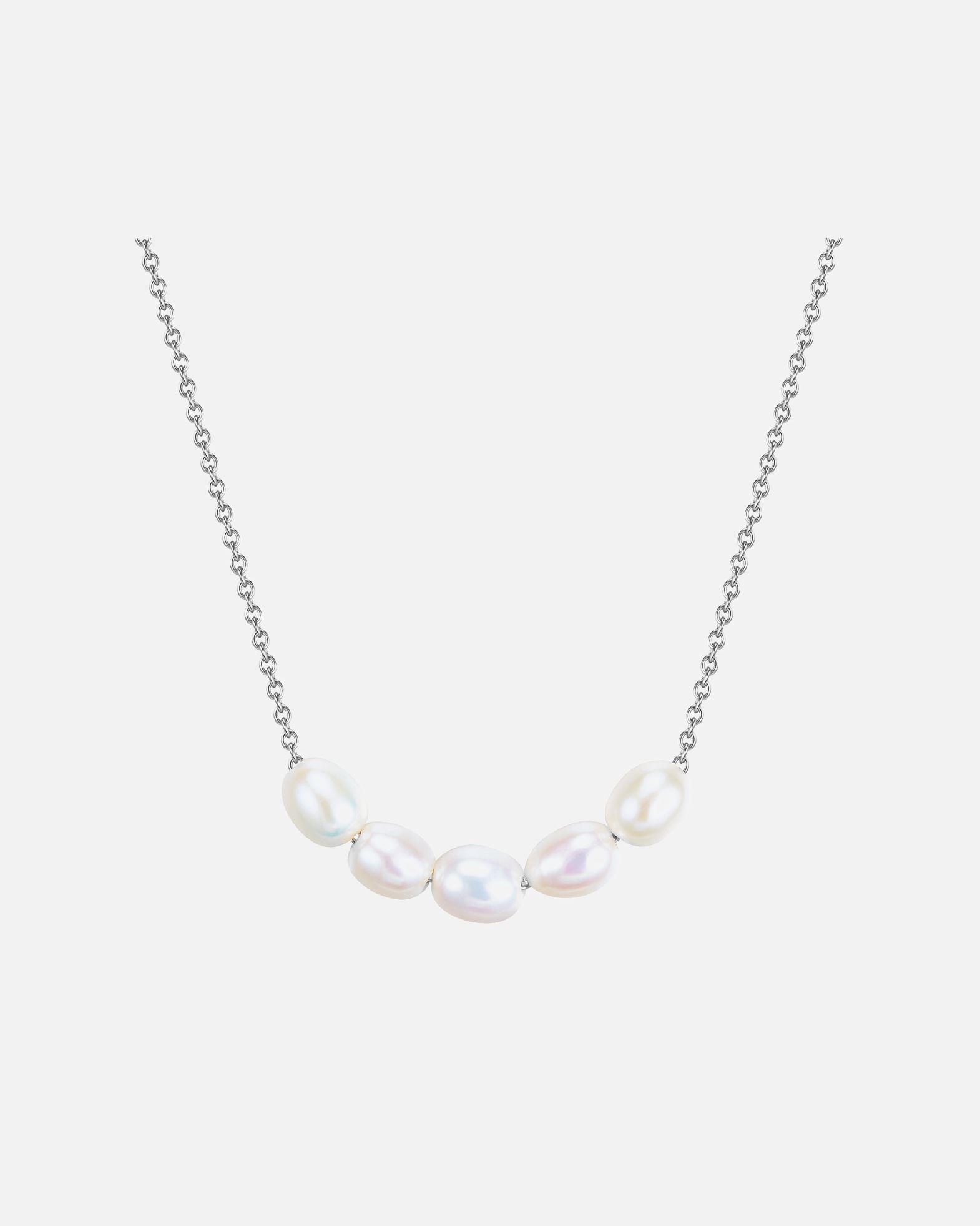 Collier for FemmeCollier en argent Argent sterling Perle de culture d'eau douce en Argent40,0 cm Basiskette + 5,0 cm Verlängerung