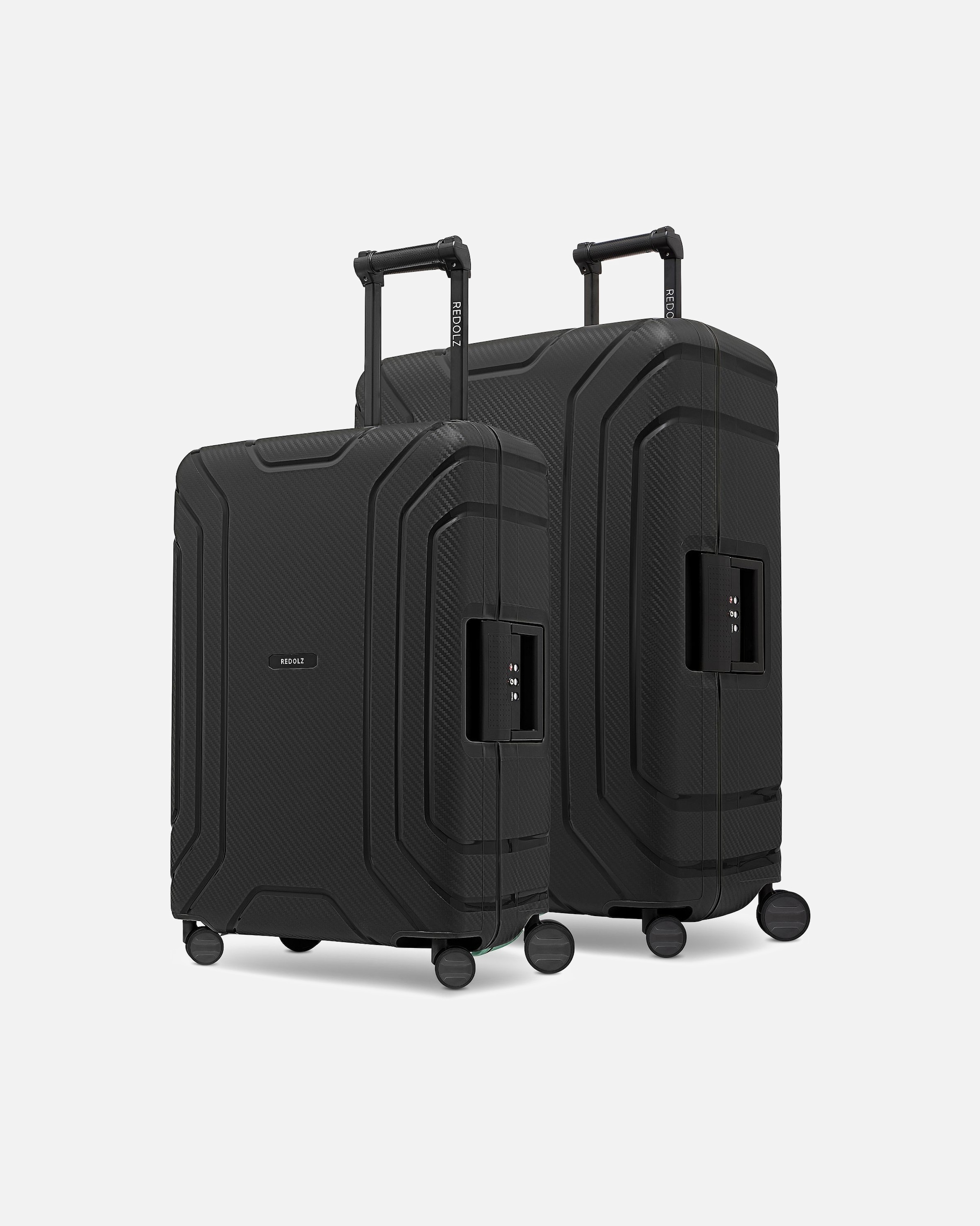 Koffer für Männlich Redolz Essentials 15 4-Rollen Kofferset 2tlg. mit Dreipunktverschluss deep black