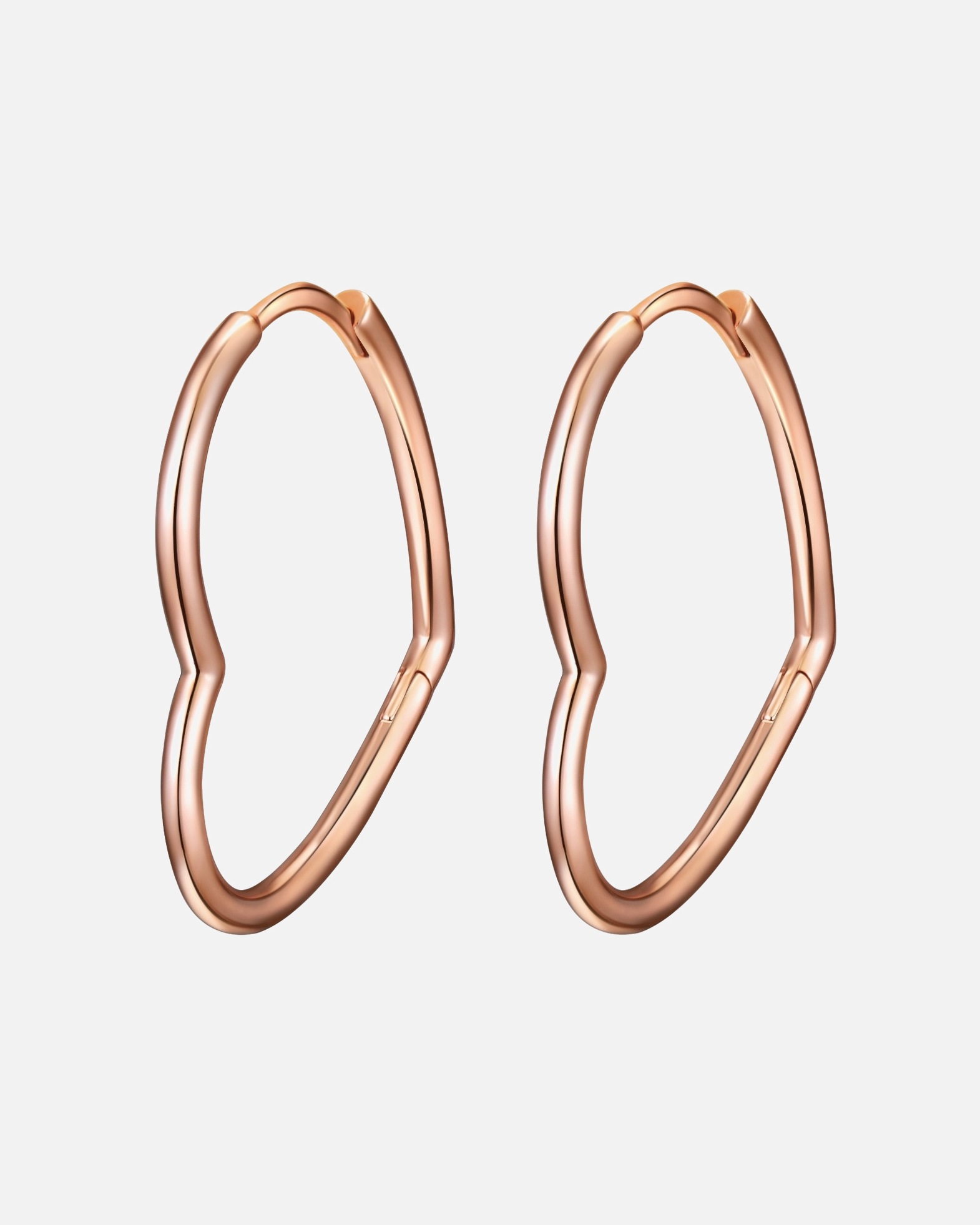 Creolen für Weiblich Glanzstücke München Creolen Herz Sterling Silber in Roségold 29,1 mm