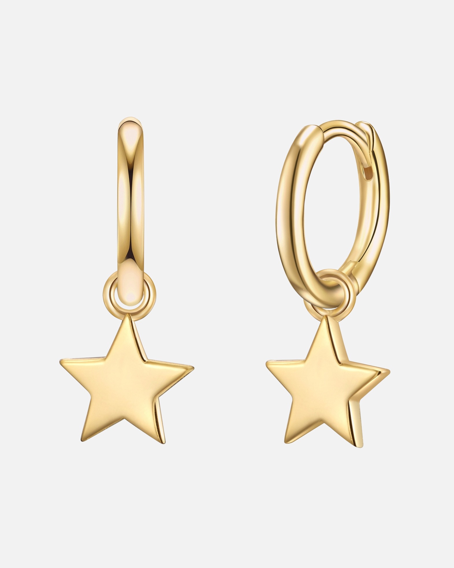 Creolen für Weiblich Glanzstücke München Creolen Stern Sterling Silber in Gelbgold 18,6 mm