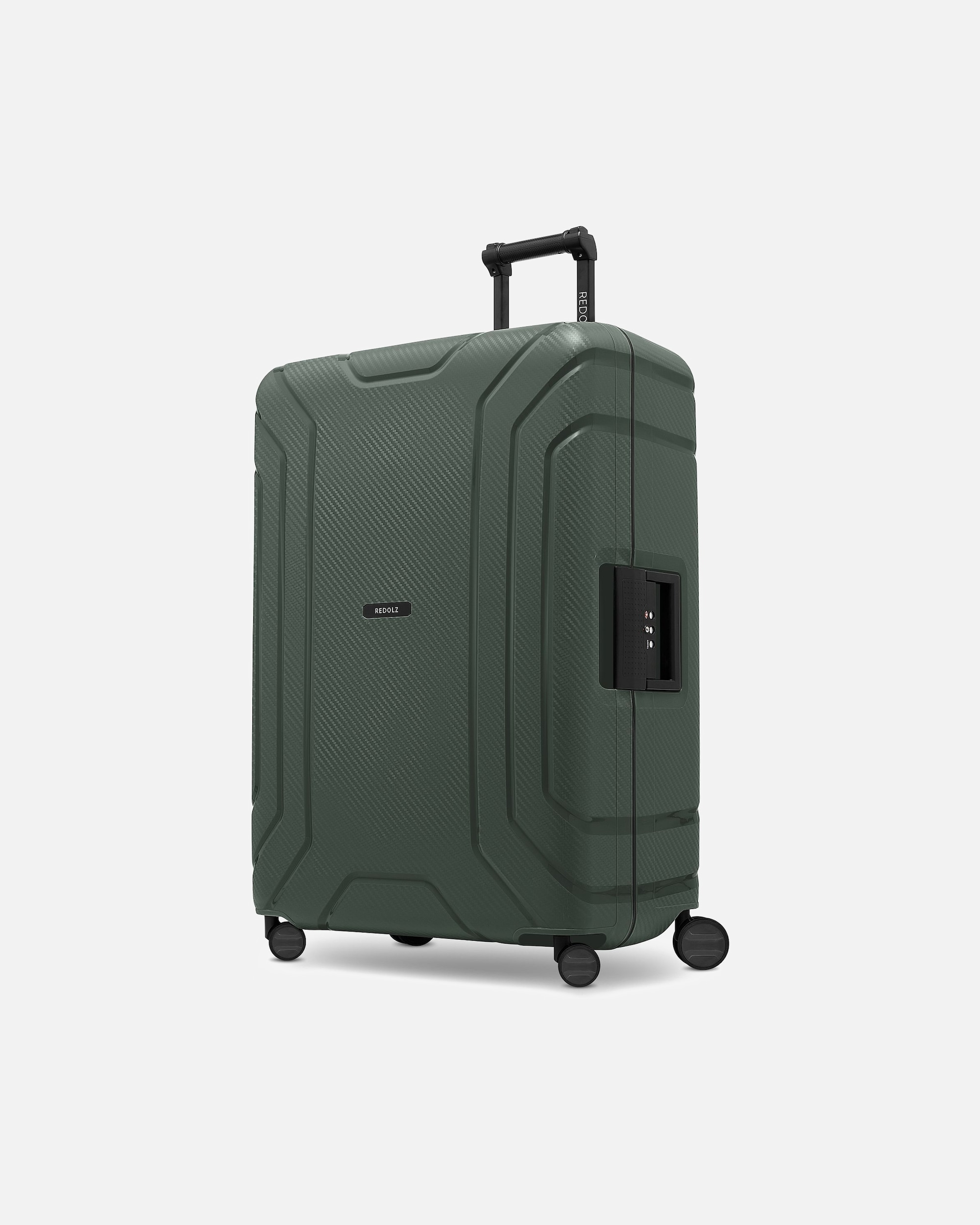 Trolley für Männlich Redolz Essentials 15 4-Rollen Trolley 75 cm mit Dreipunkt-Verschluss dark olive