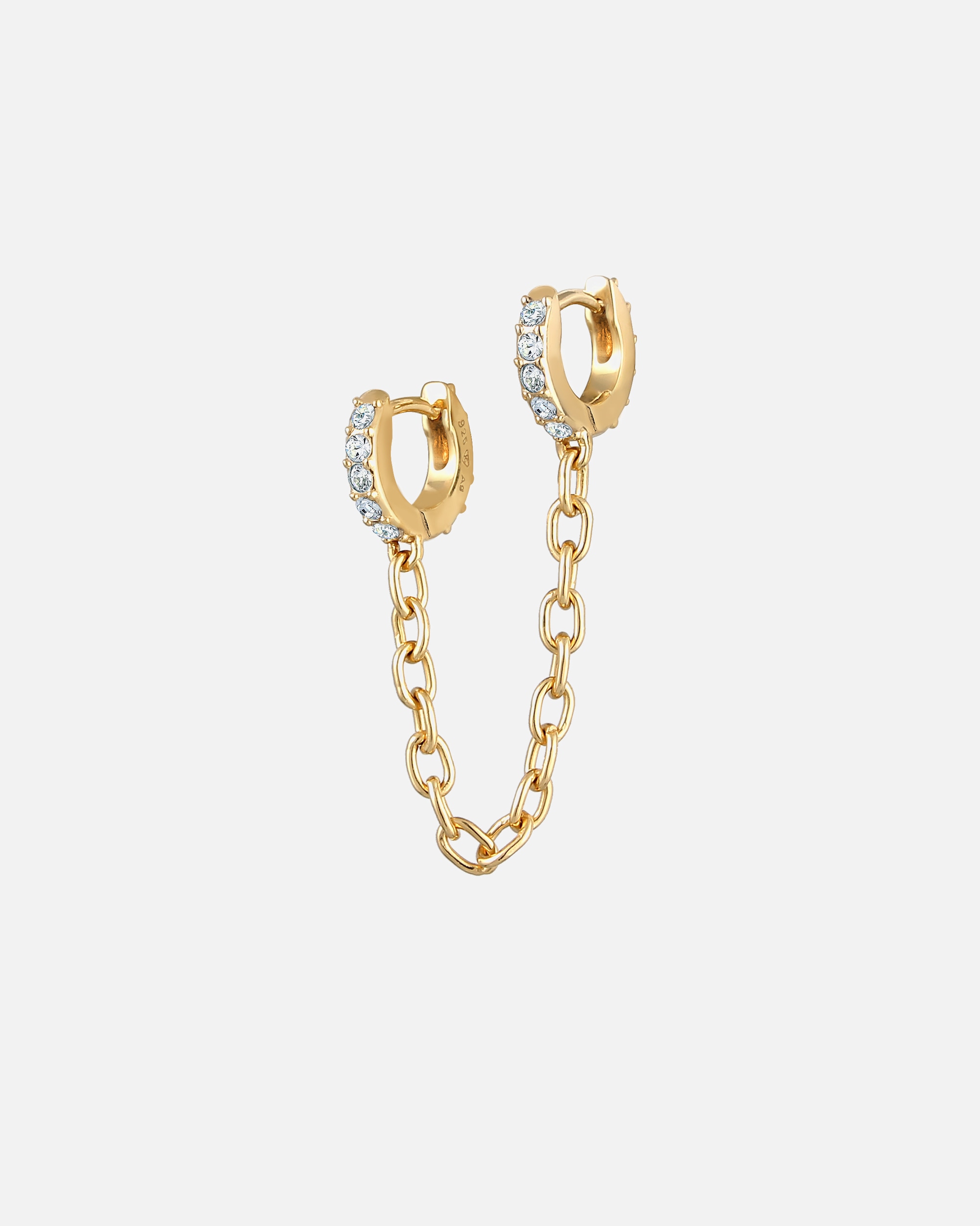 Ohrringe für Weiblich Elli Duo Creolen Trend 925 Silber, mit Kristallen von Swarovski® goldfarben