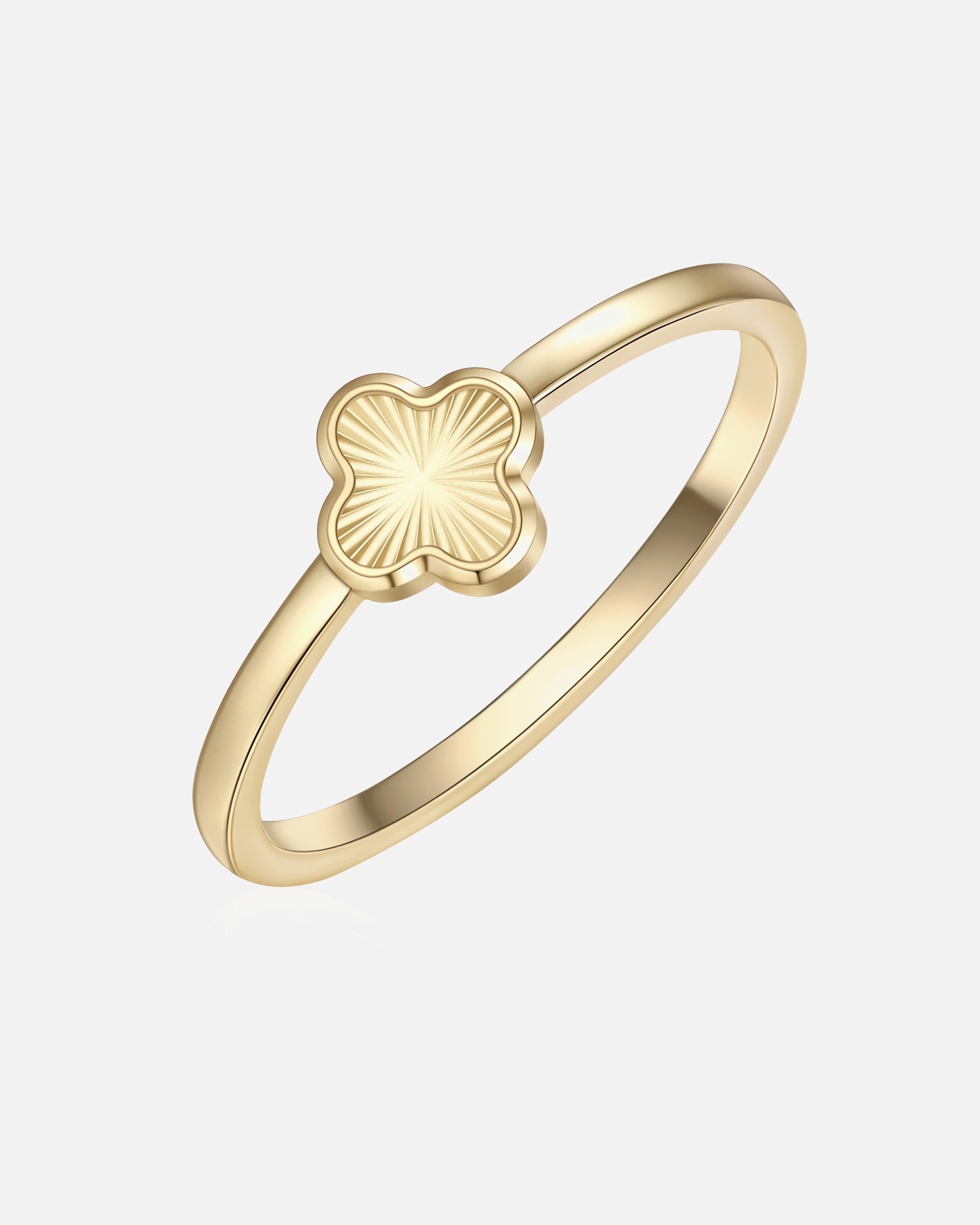 Ring für Weiblich Glanzstücke München Ring Kleeblatt aus Edelstahl in gelbgold 58