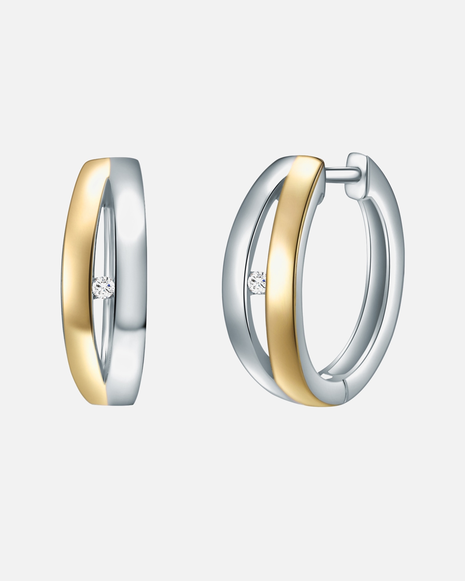 Créoles for FemmeLulu & JaneBoucles d´oreilles Argent sterling Diamant en Argent/or jaune15,0 mm