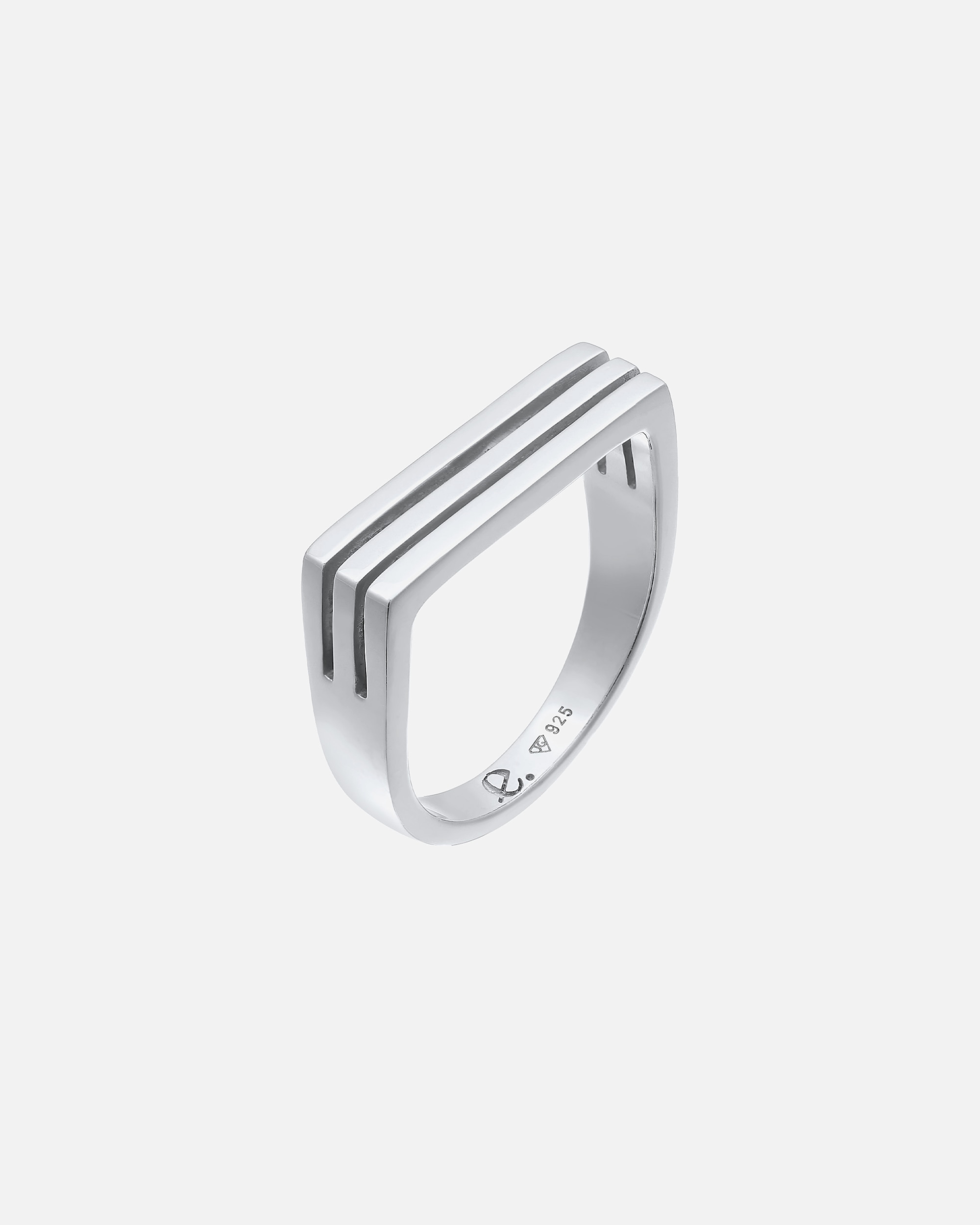 Ring für Weiblich Elli PREMIUM Elli PREMIUM Ring Siegelring Rechteck Unisex 925 Silber rhodiniert 58