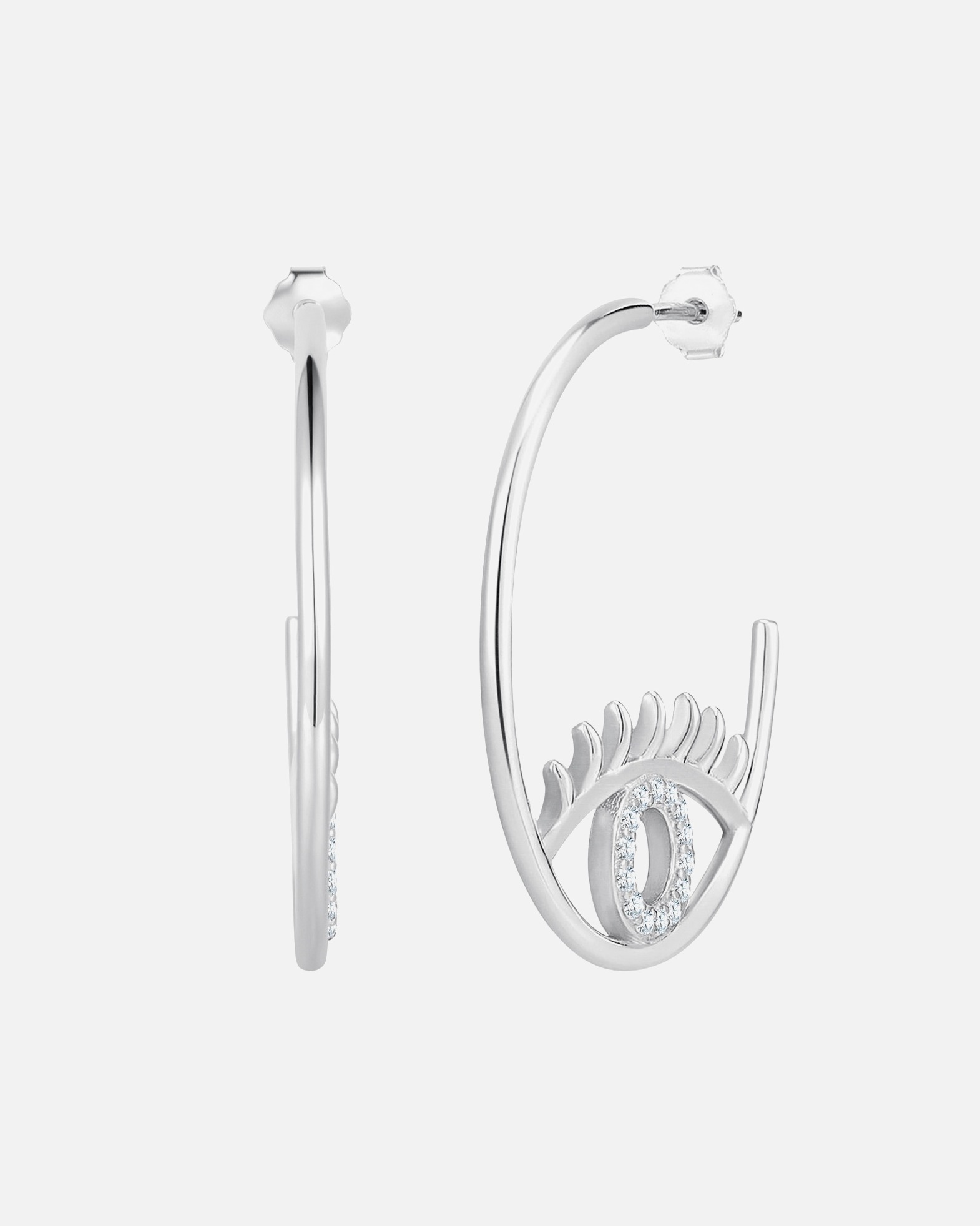 Créoles for FemmeBoucles d´oreilles Œil omniscient en Argent sterling en Argent28,9 mm