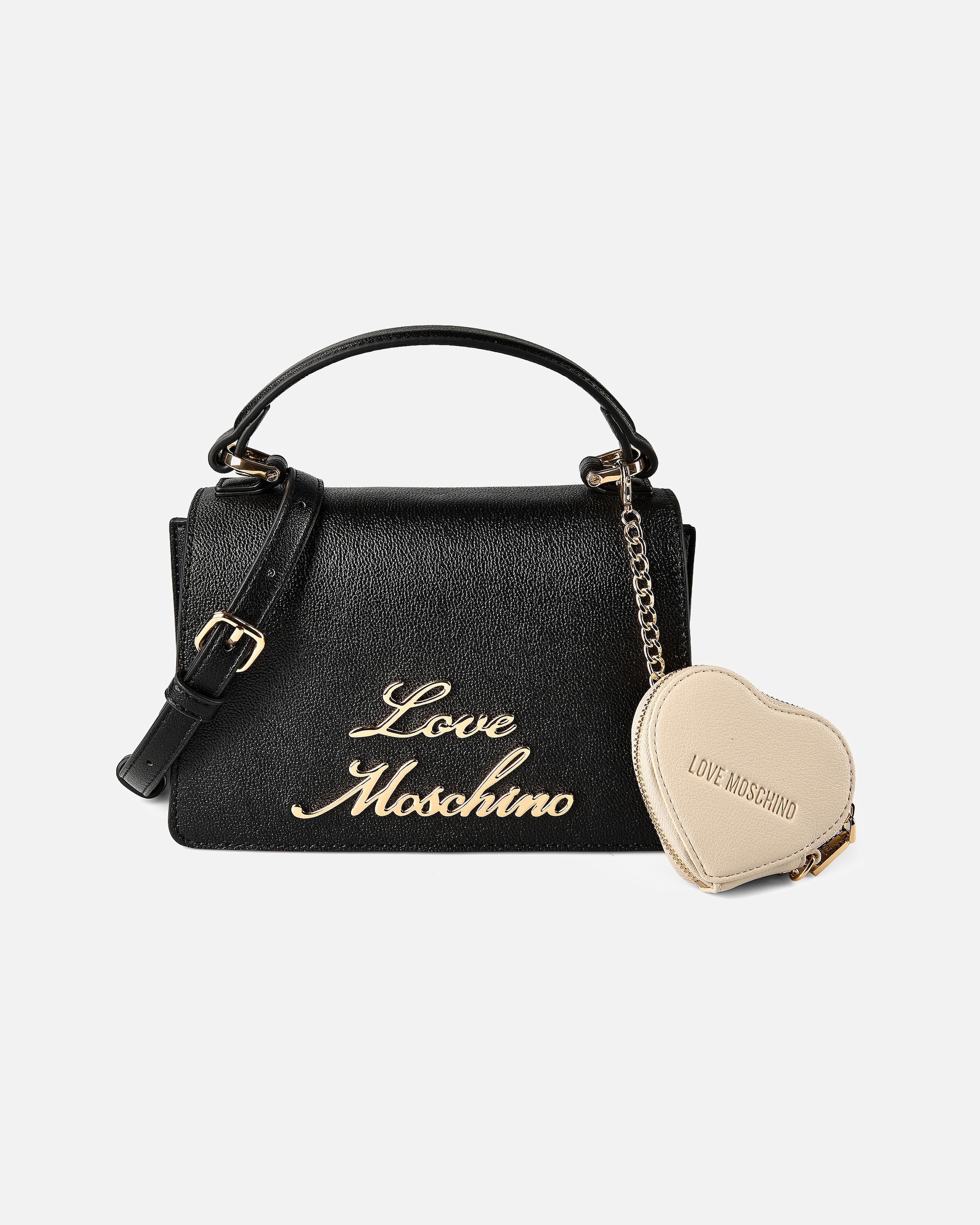 Clutch für Weiblich Love Moschino Heart Charm Henkeltasche black